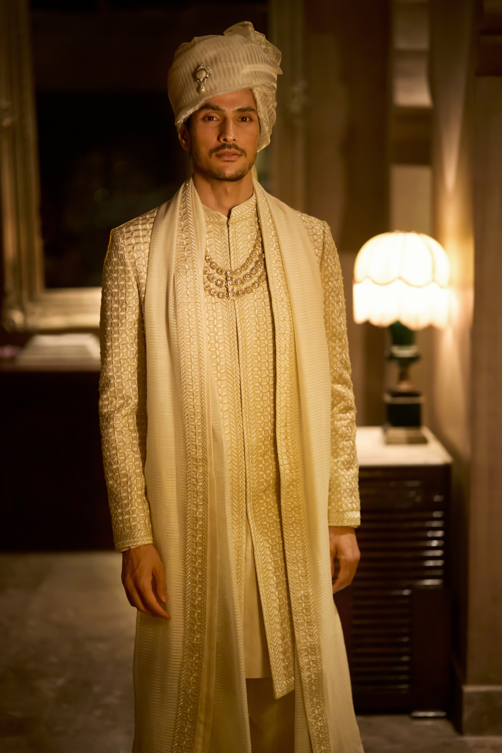 Ivory Nude Sherwani Set