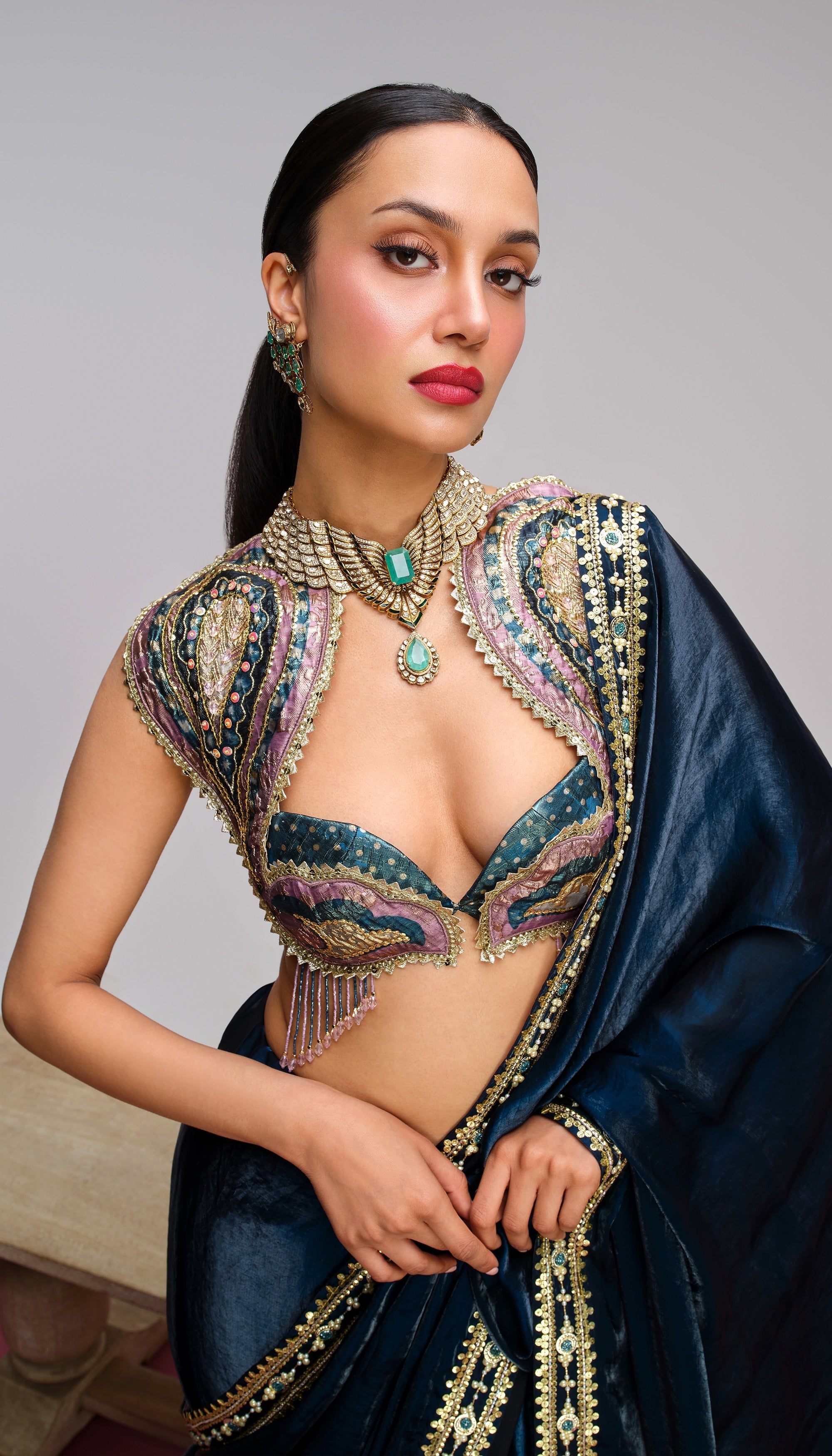 Pop Peakcock - Saree Set