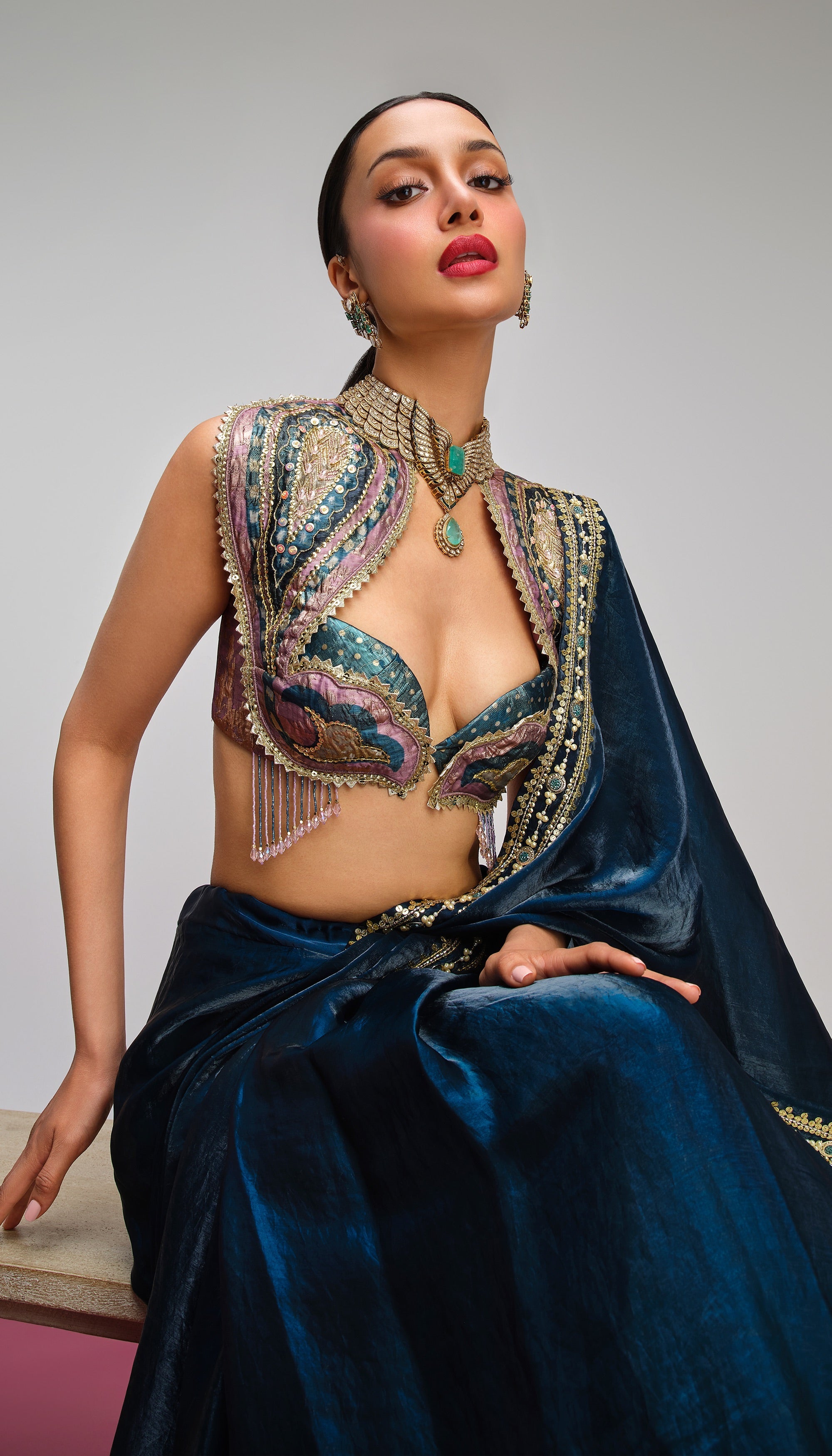Pop Peakcock - Saree Set