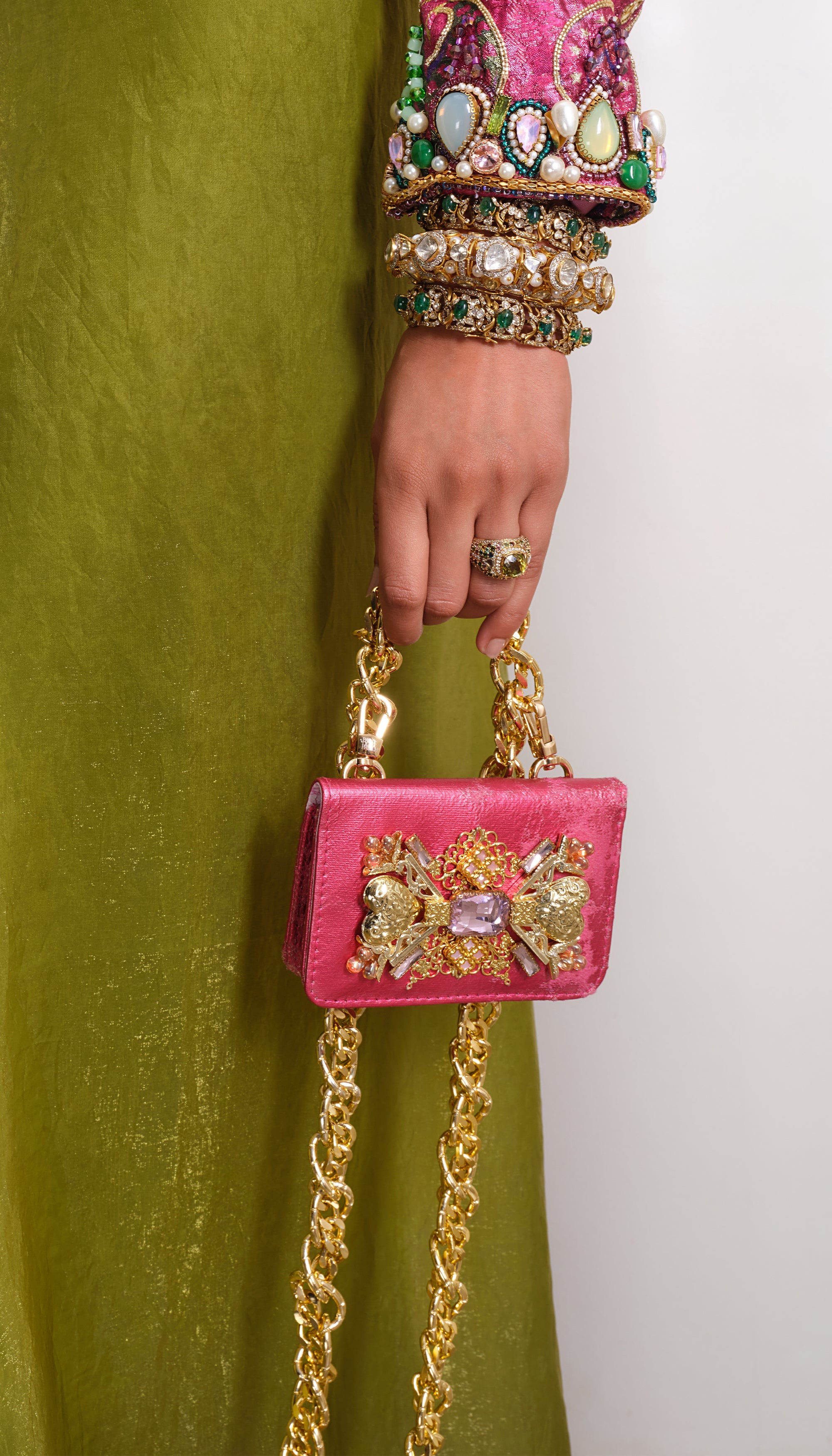 Luxe Rose Chainlink: Belt Bag