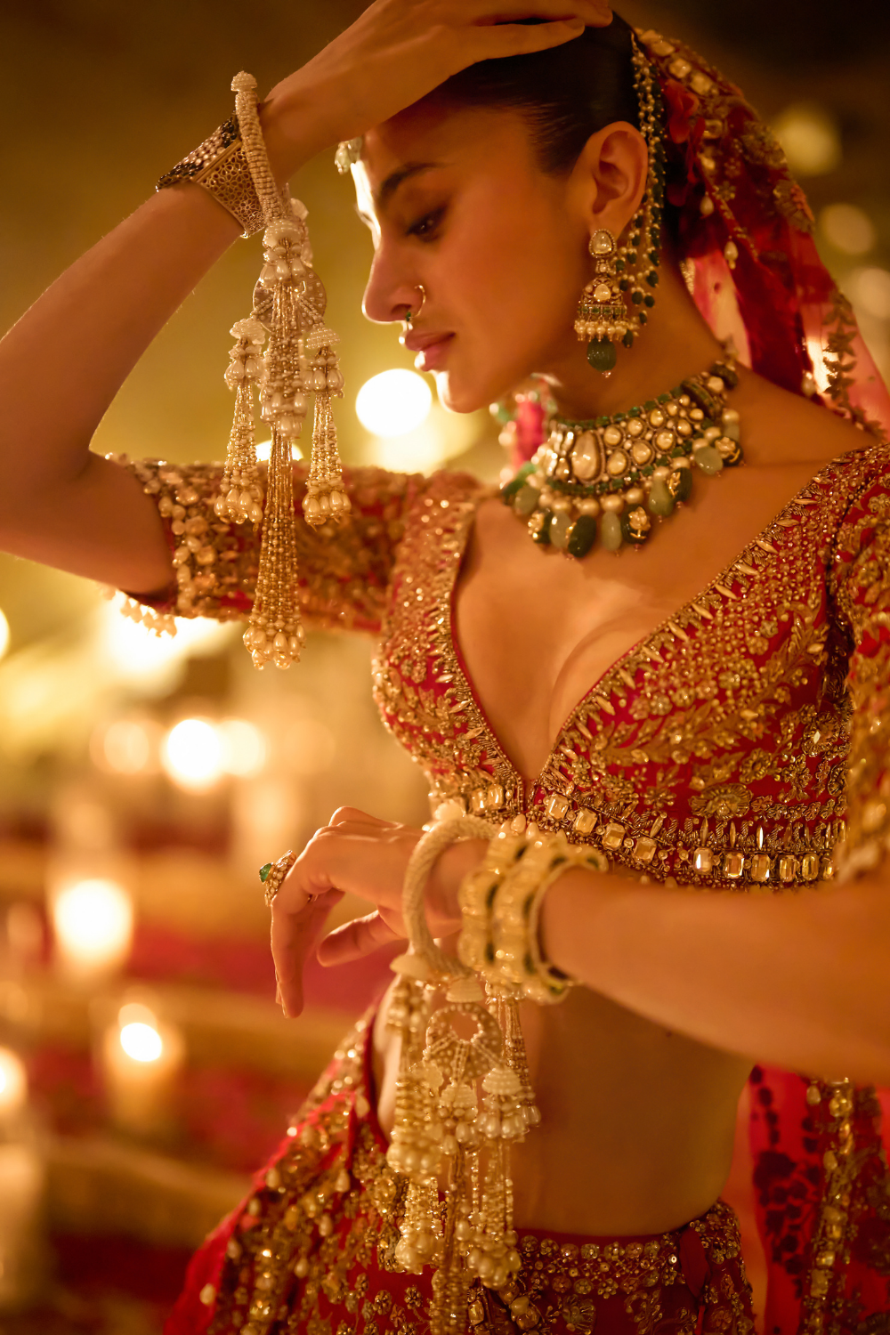 Red Zardosi Lehenga Set