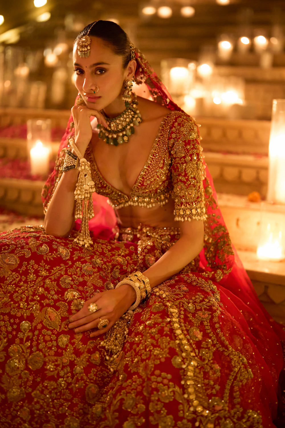 Red Zardosi Lehenga Set