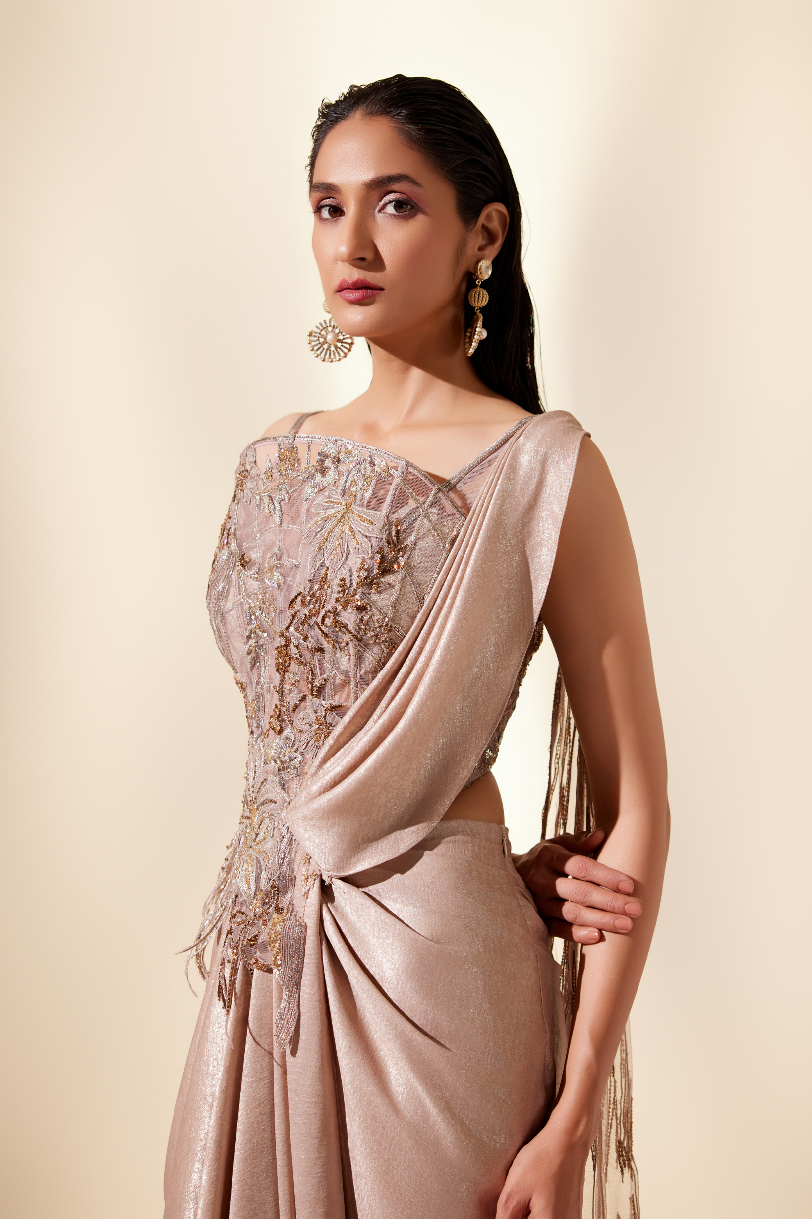 Golden Mirage Coset Saree