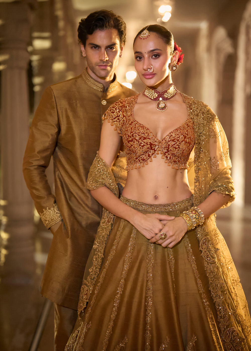 Gold Paisley Lehenga Set