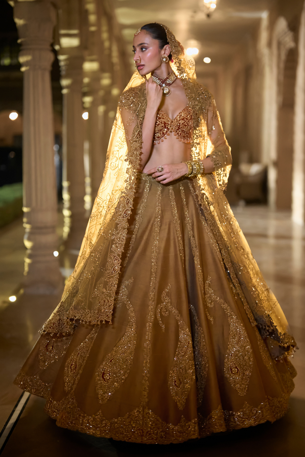 Gold Paisley Lehenga Set