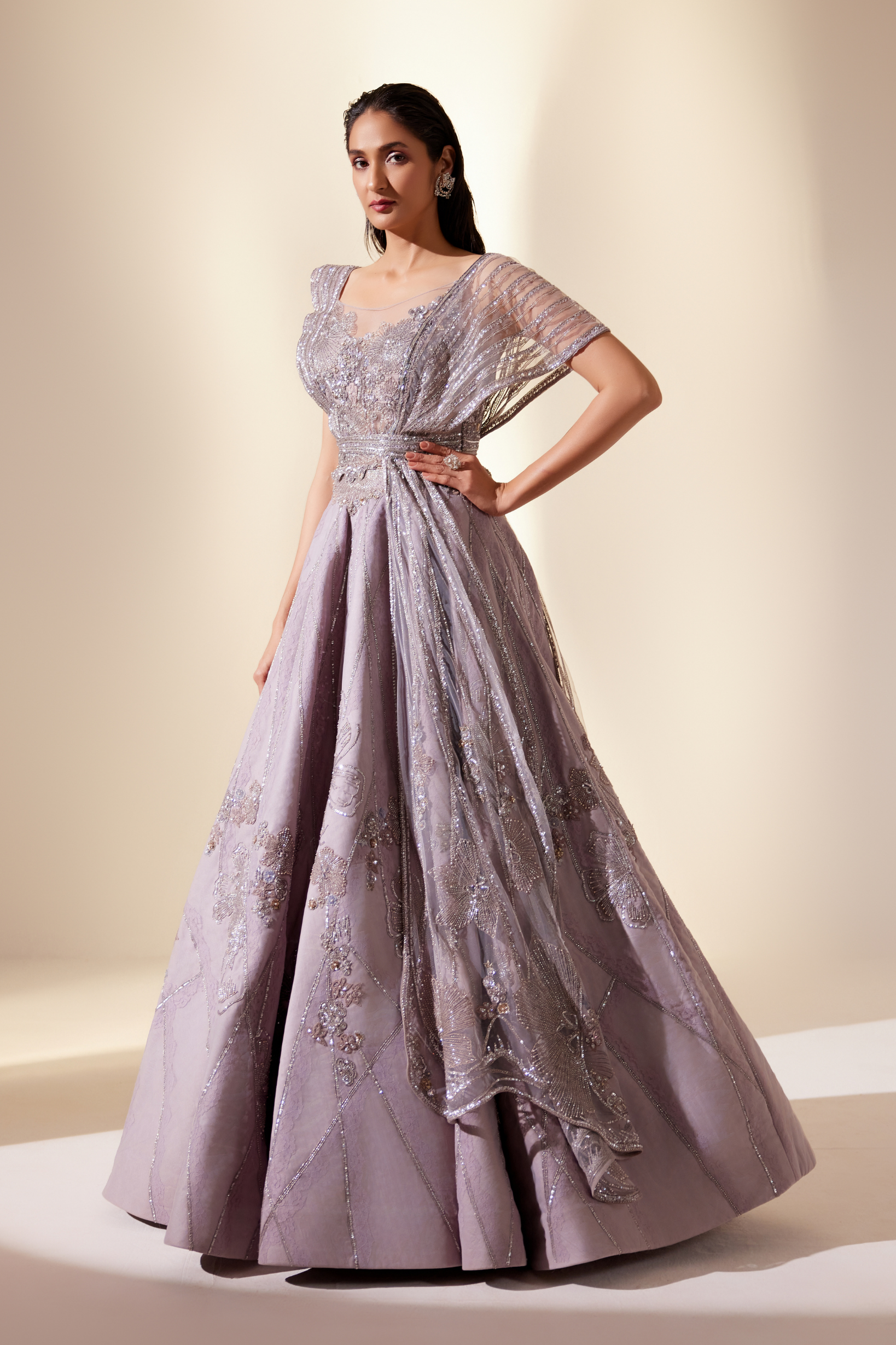 Iridescent Lilac Lehenga Set