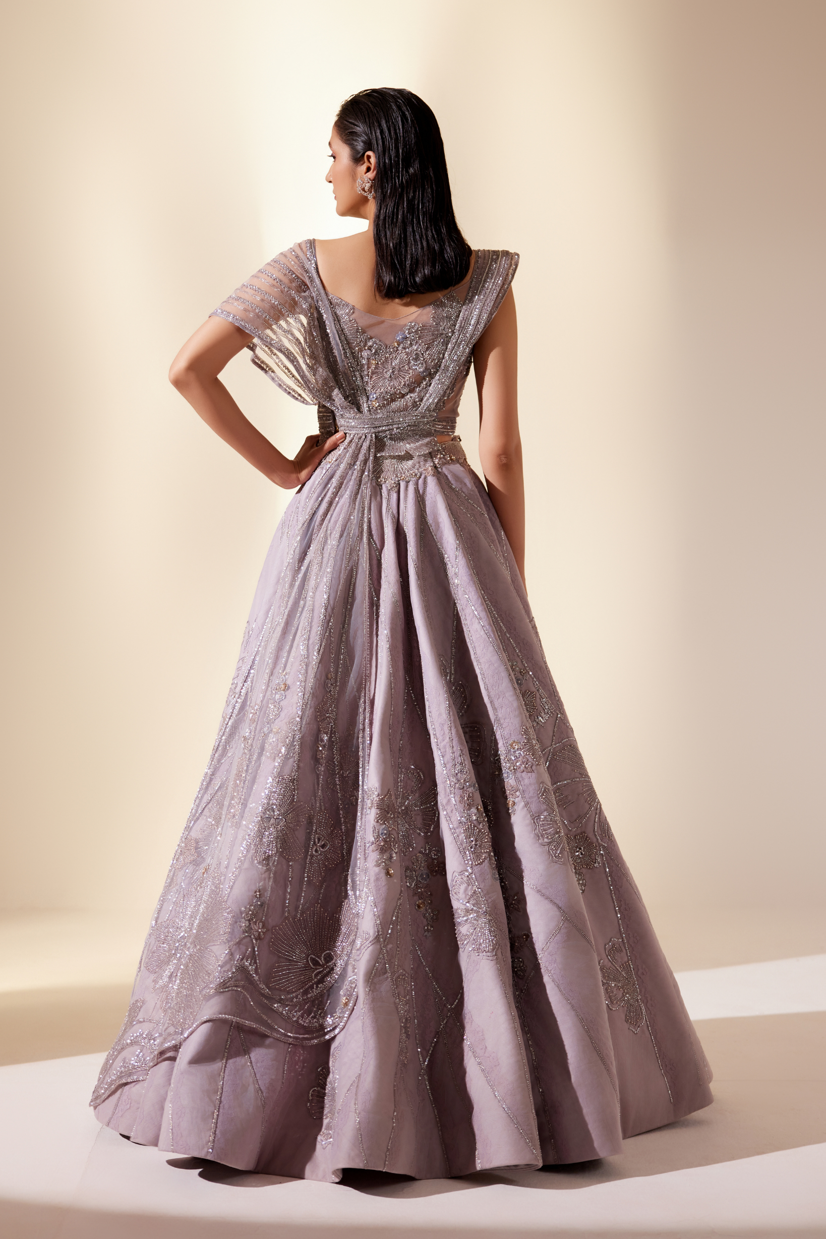 Iridescent Lilac Lehenga Set