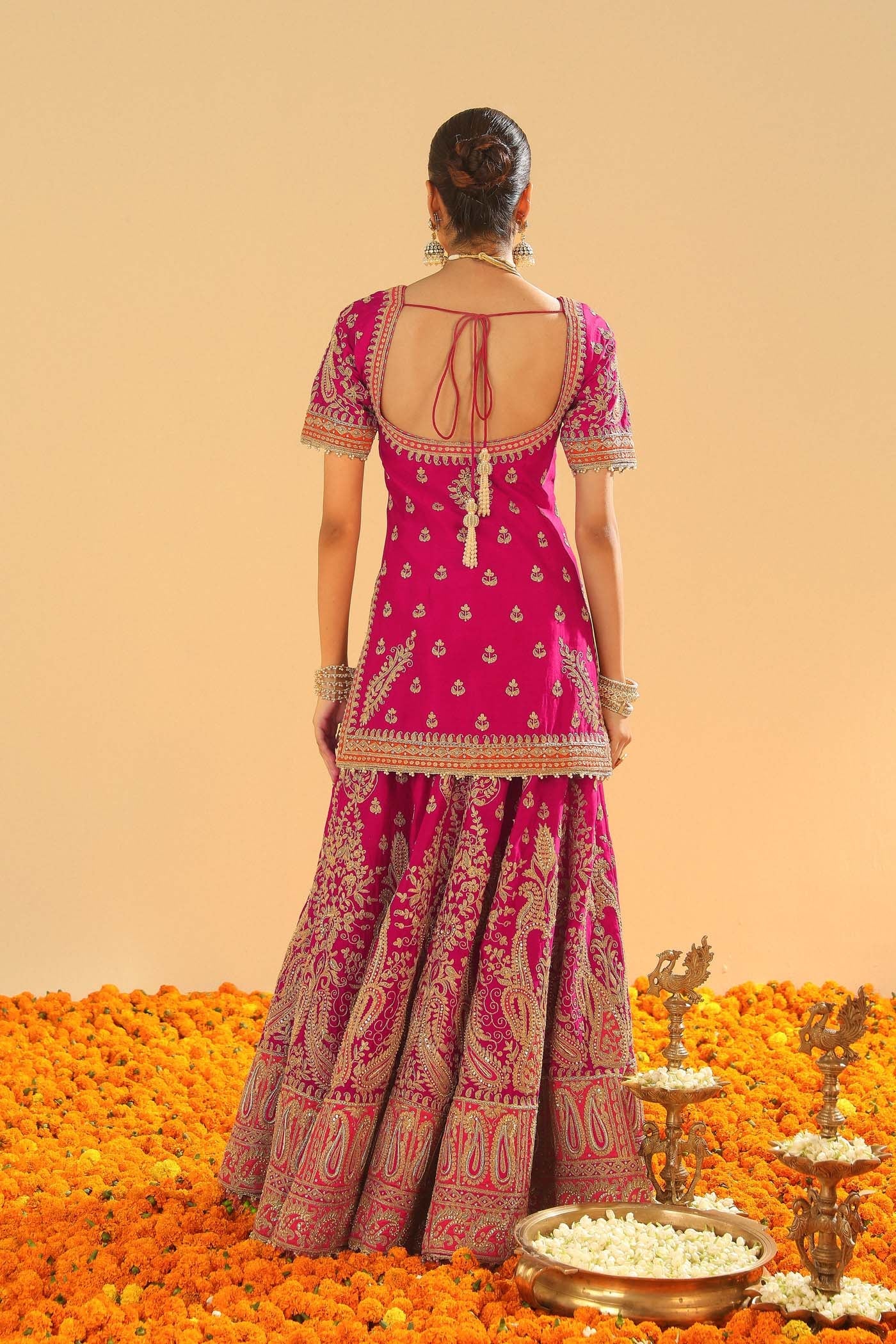 Mahi Vinod In Ishwa - Rani Hotpink Kurta With Sharara