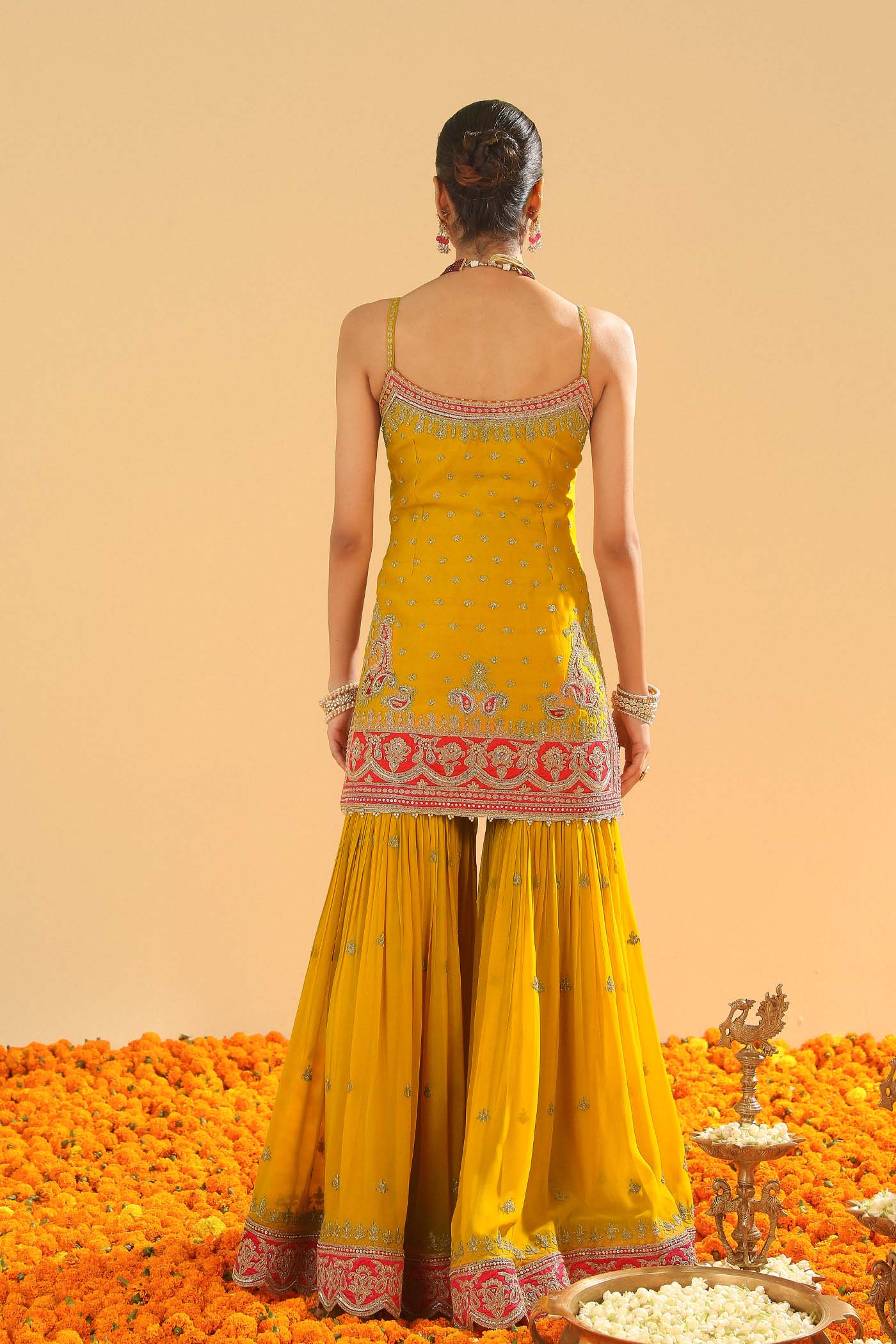 Kriti Sanon In Mehan - Heirloom Mustard Short Kurta With Garara
