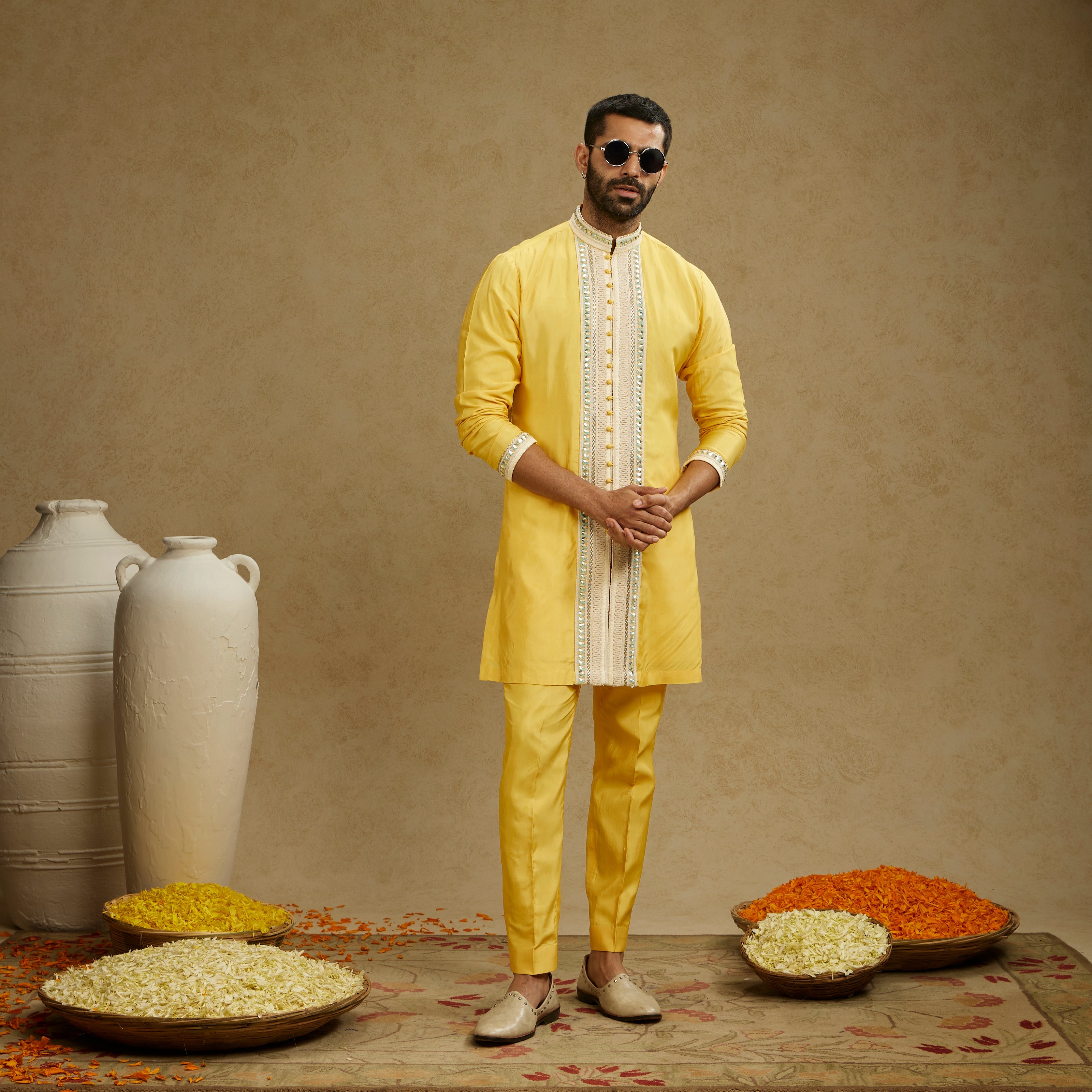 Dandelion Front Work Kurta Set