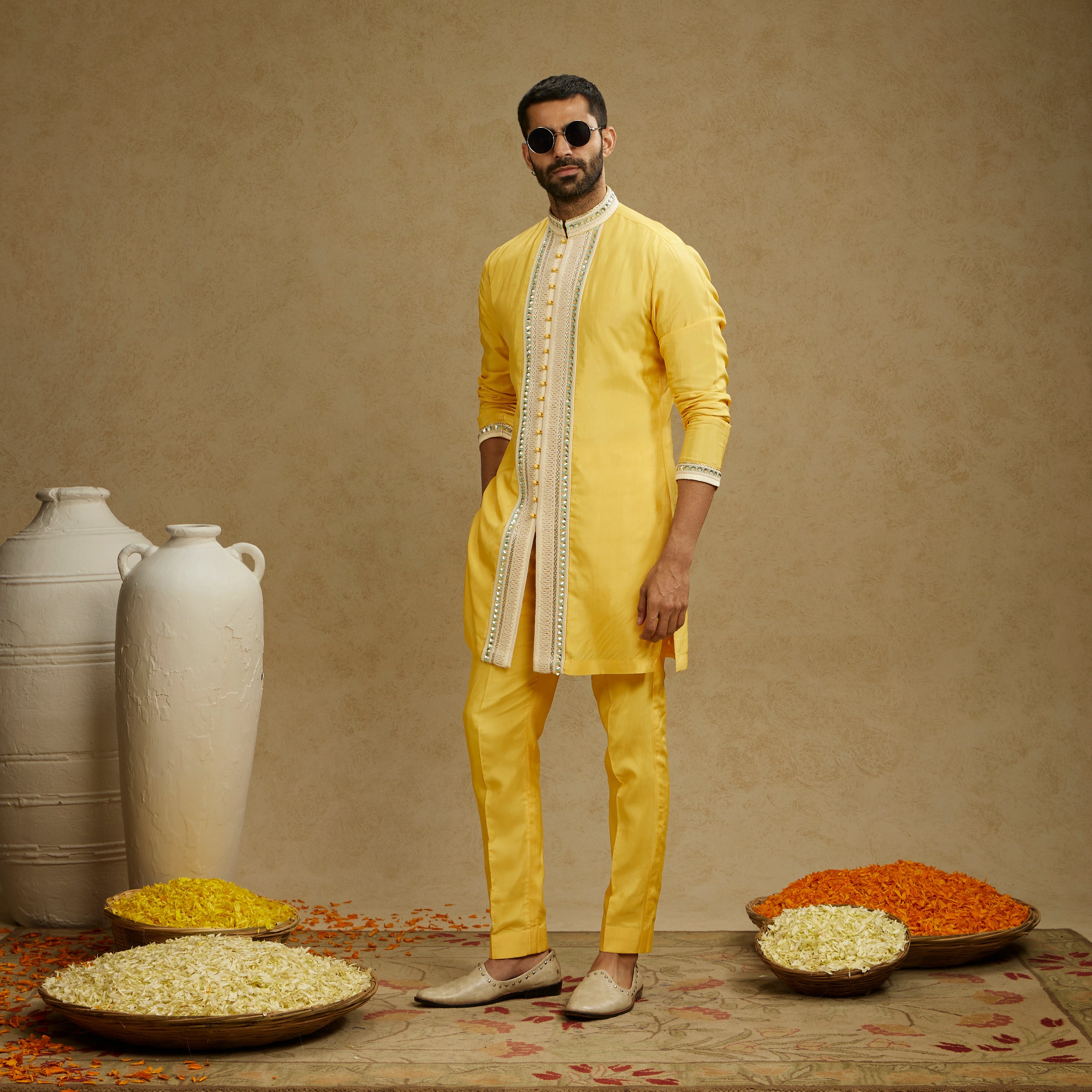 Dandelion Front Work Kurta Set