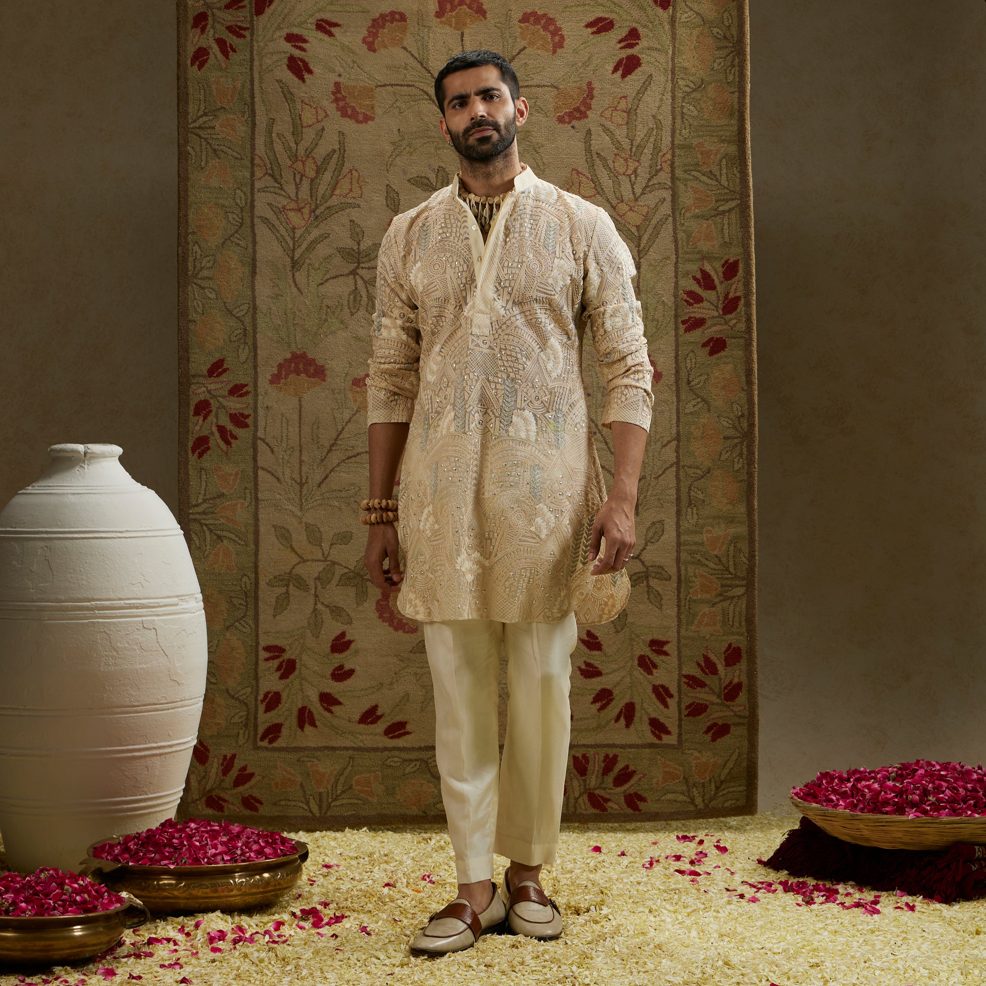 Magnolia Organza Embellished Kurta Set