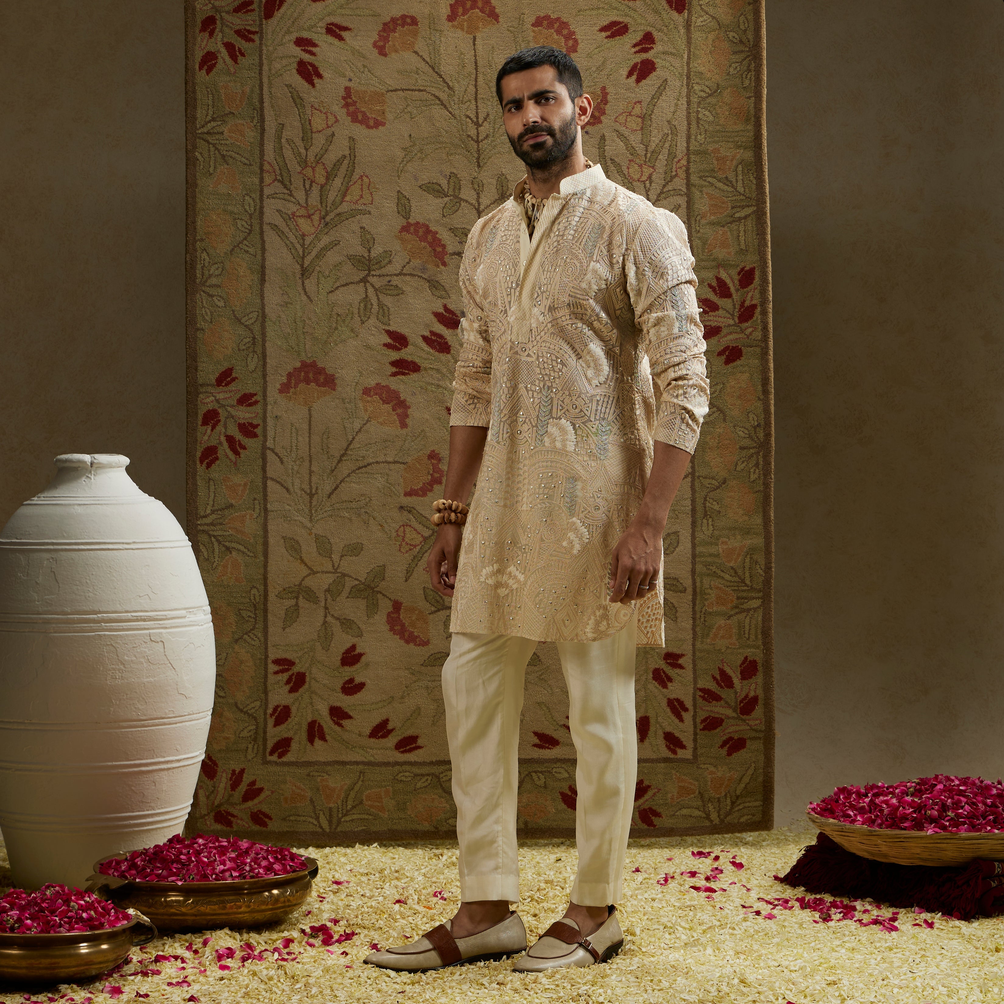 Magnolia Organza Embellished Kurta Set