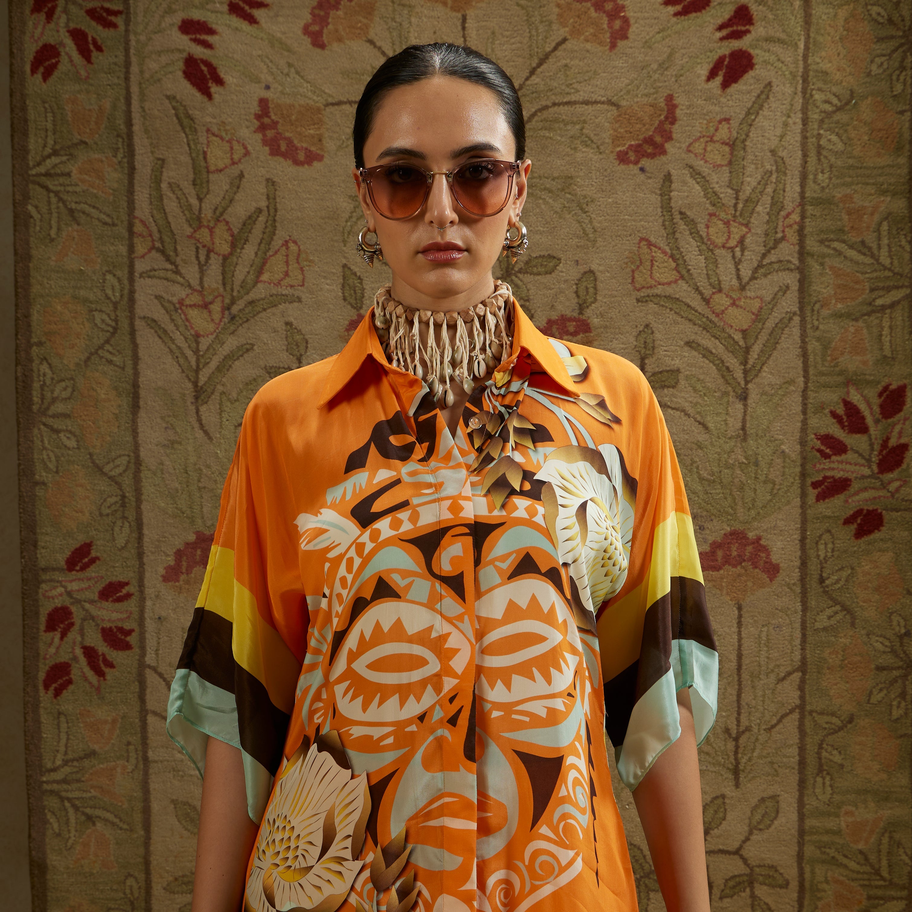 Orange Mask Print Co-Ord Set