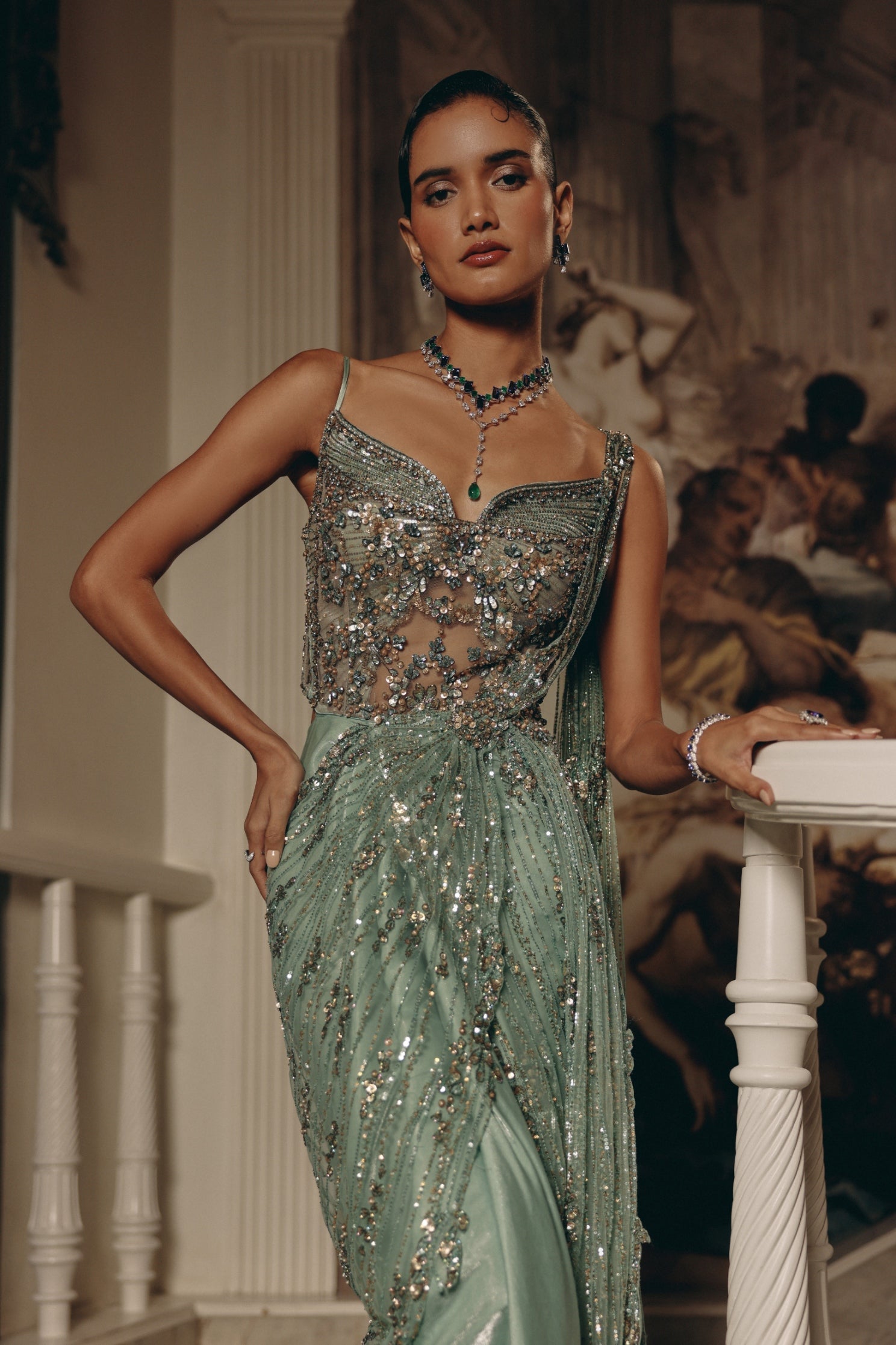 Celestial Draped Elegance