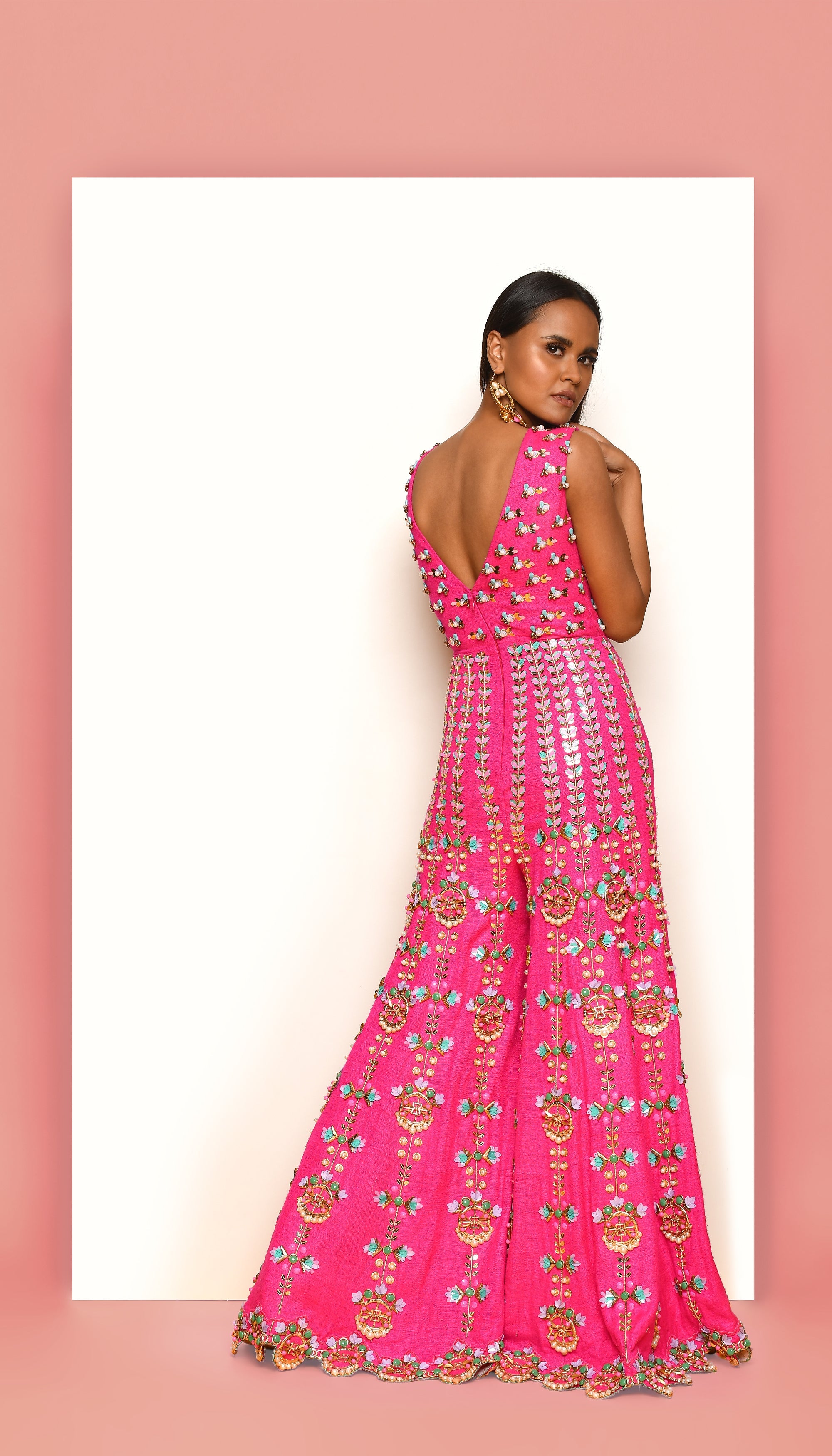 Bhumi Pednekar - Hot Pink Embellished Jumpsuit