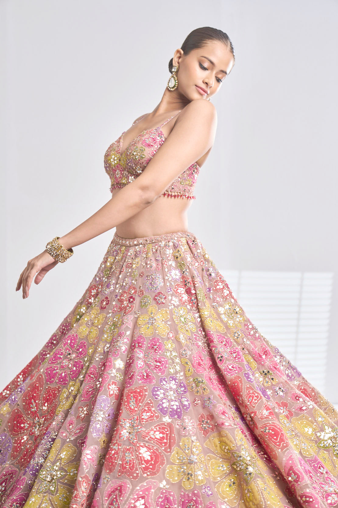 Sakshi Sindwani In Multi-Coloured Floral Lehenga Set