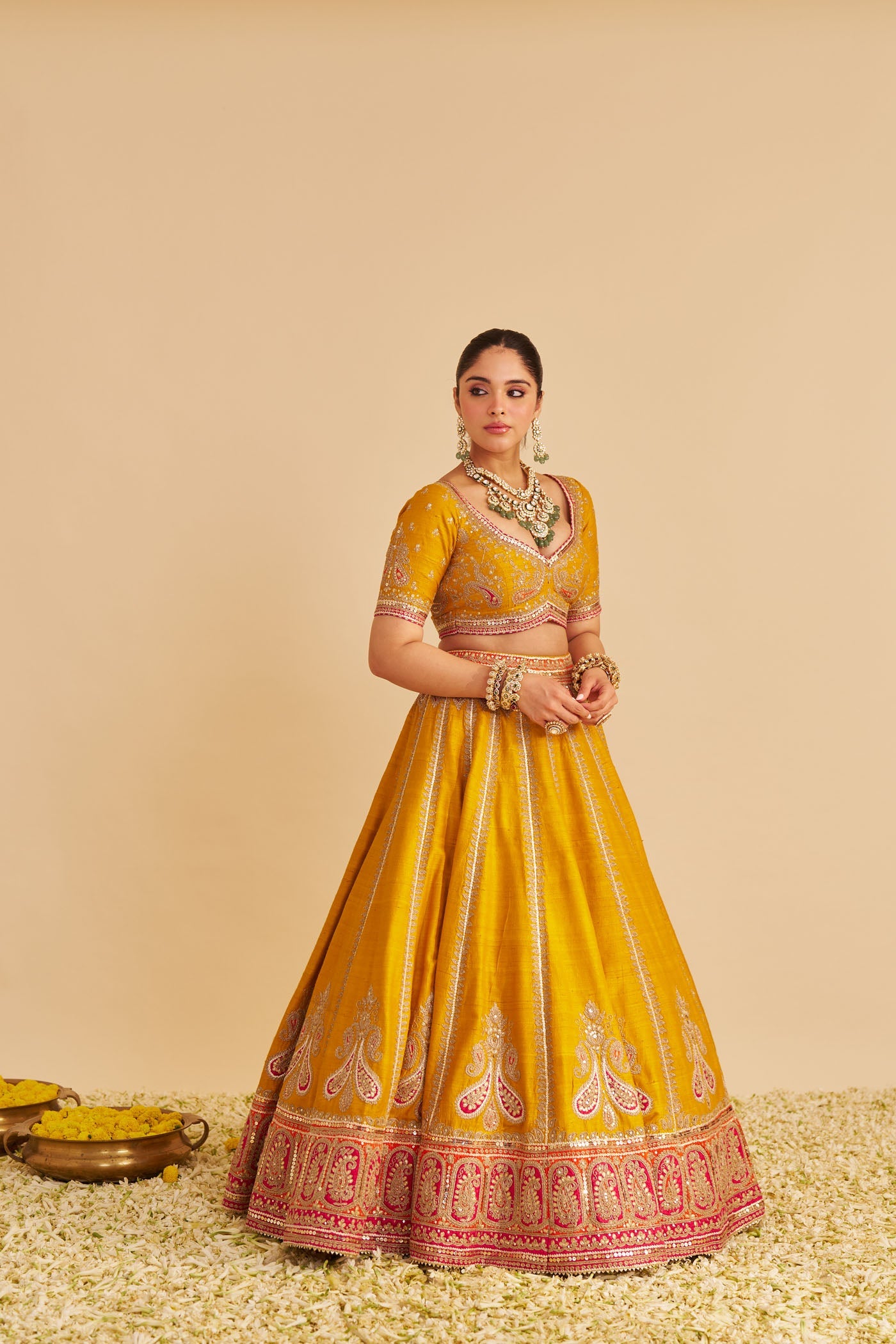 Amara - Heirloom Mustard Lehenga
