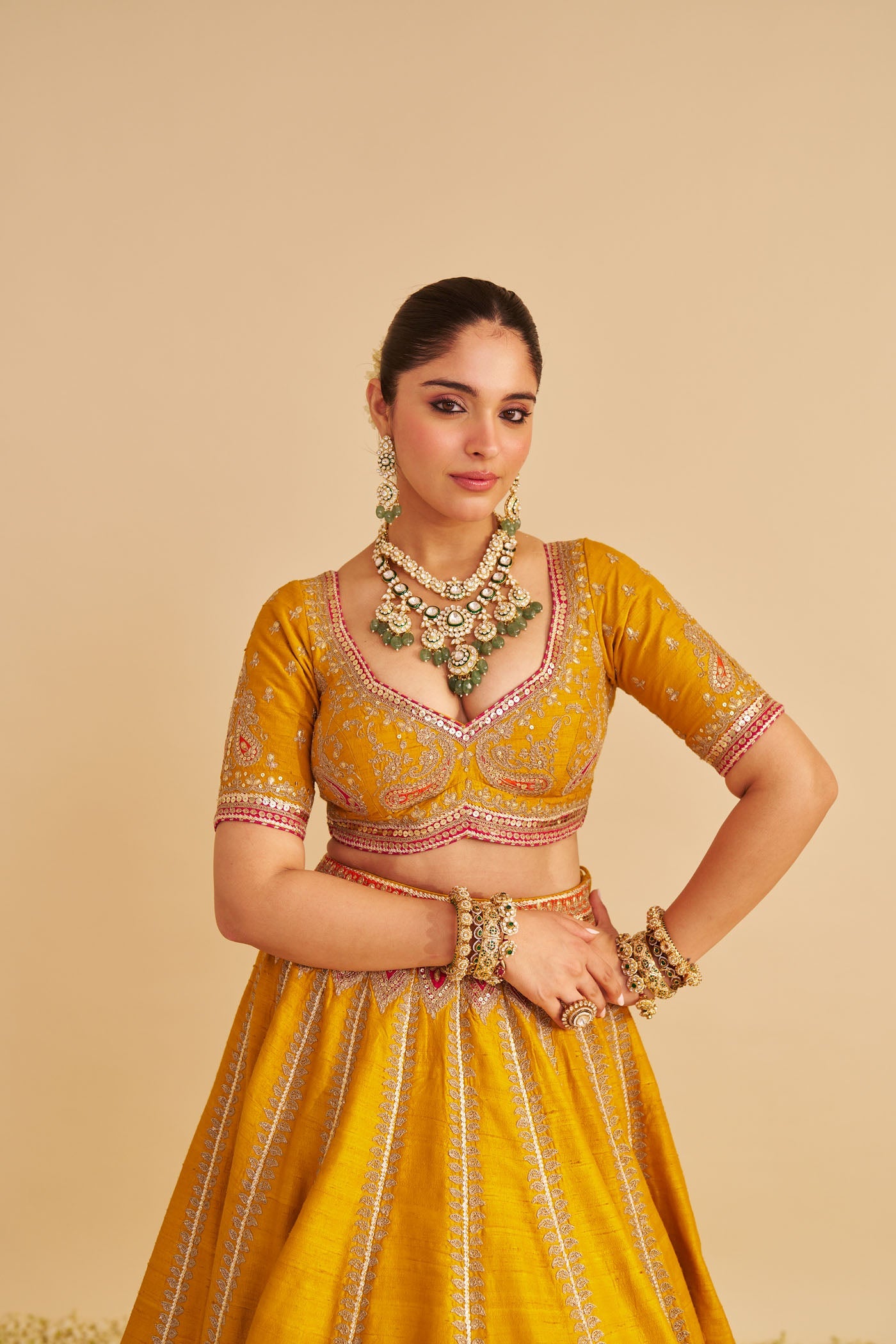 Amara - Heirloom Mustard Lehenga