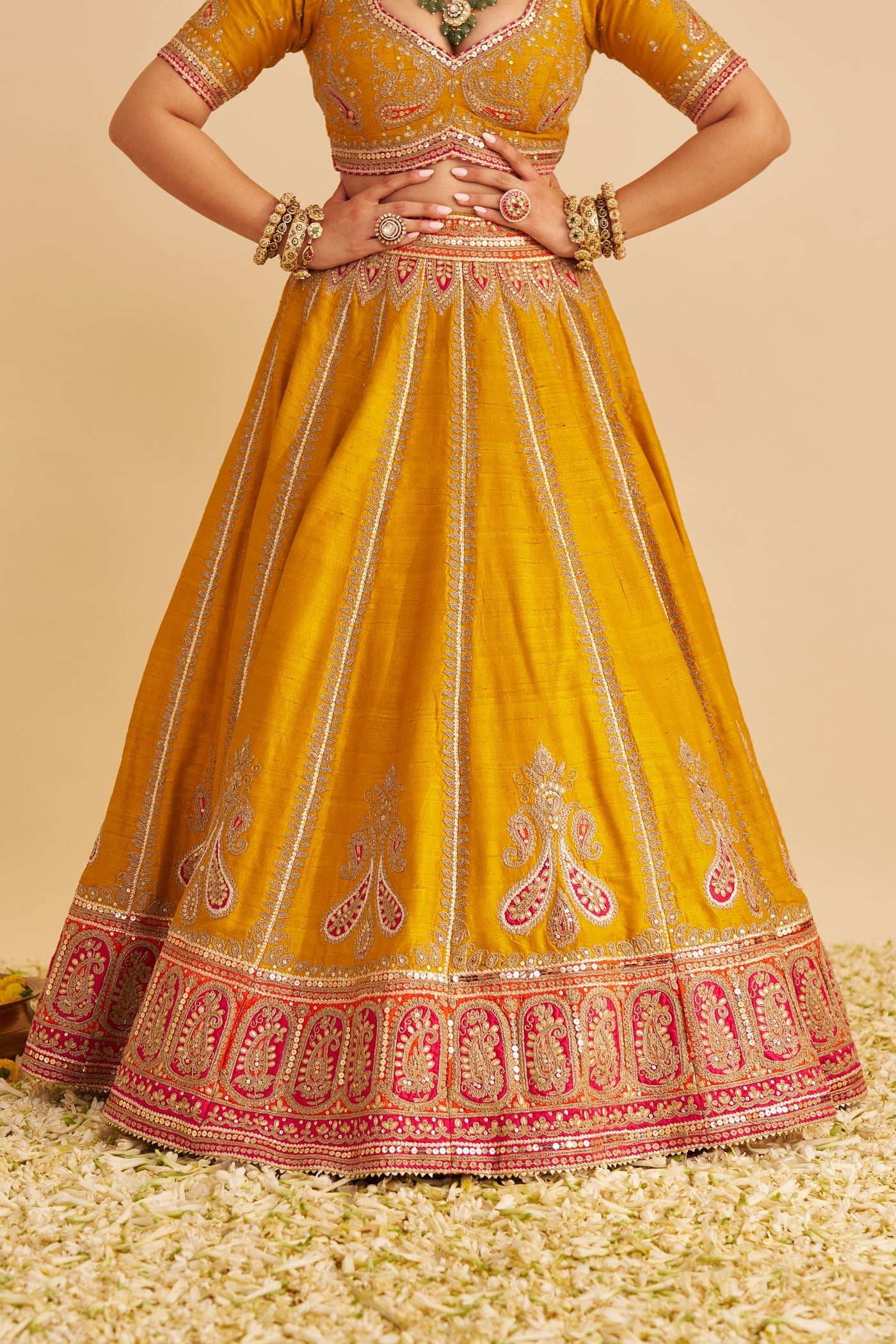 Amara - Heirloom Mustard Lehenga