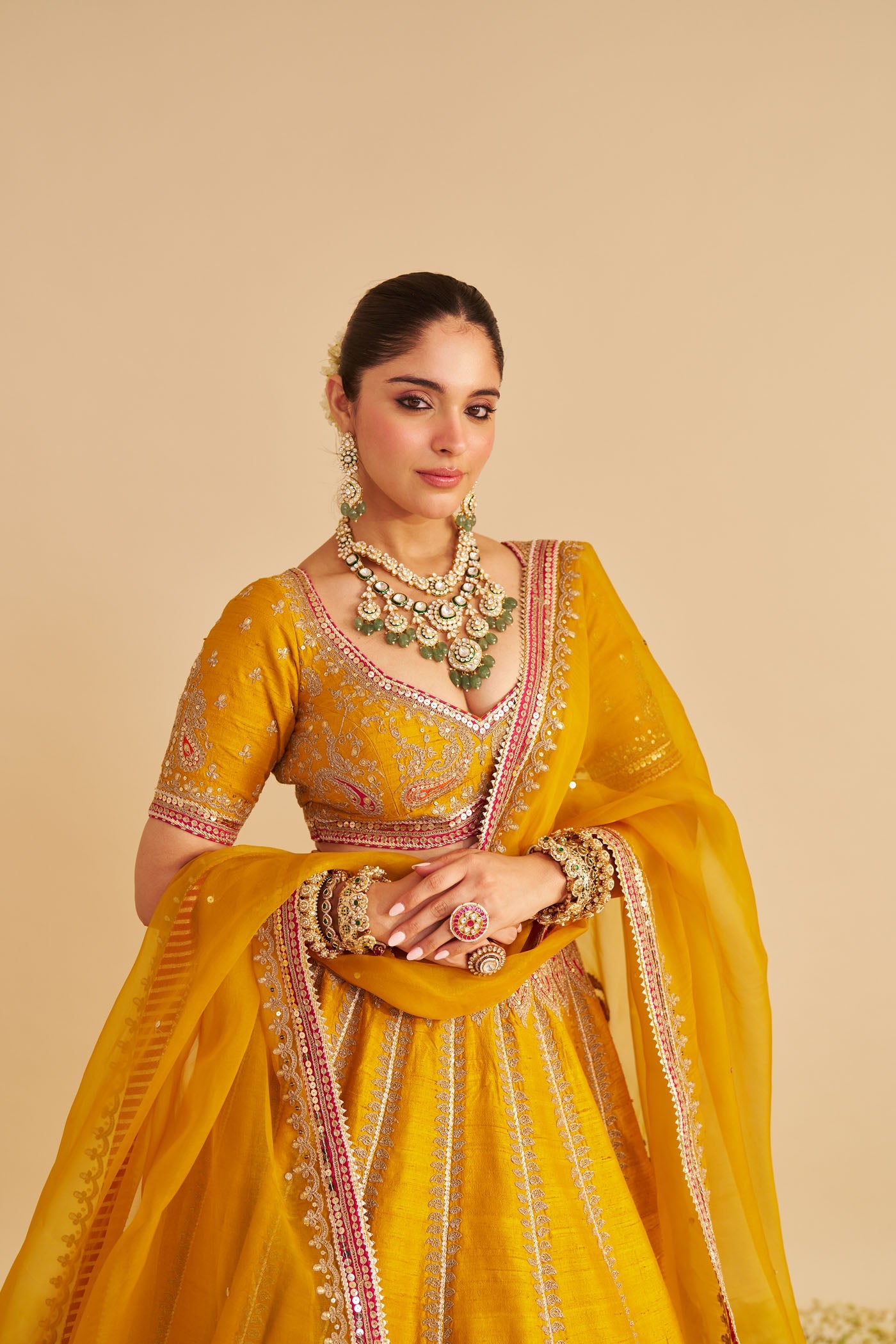 Amara - Heirloom Mustard Lehenga