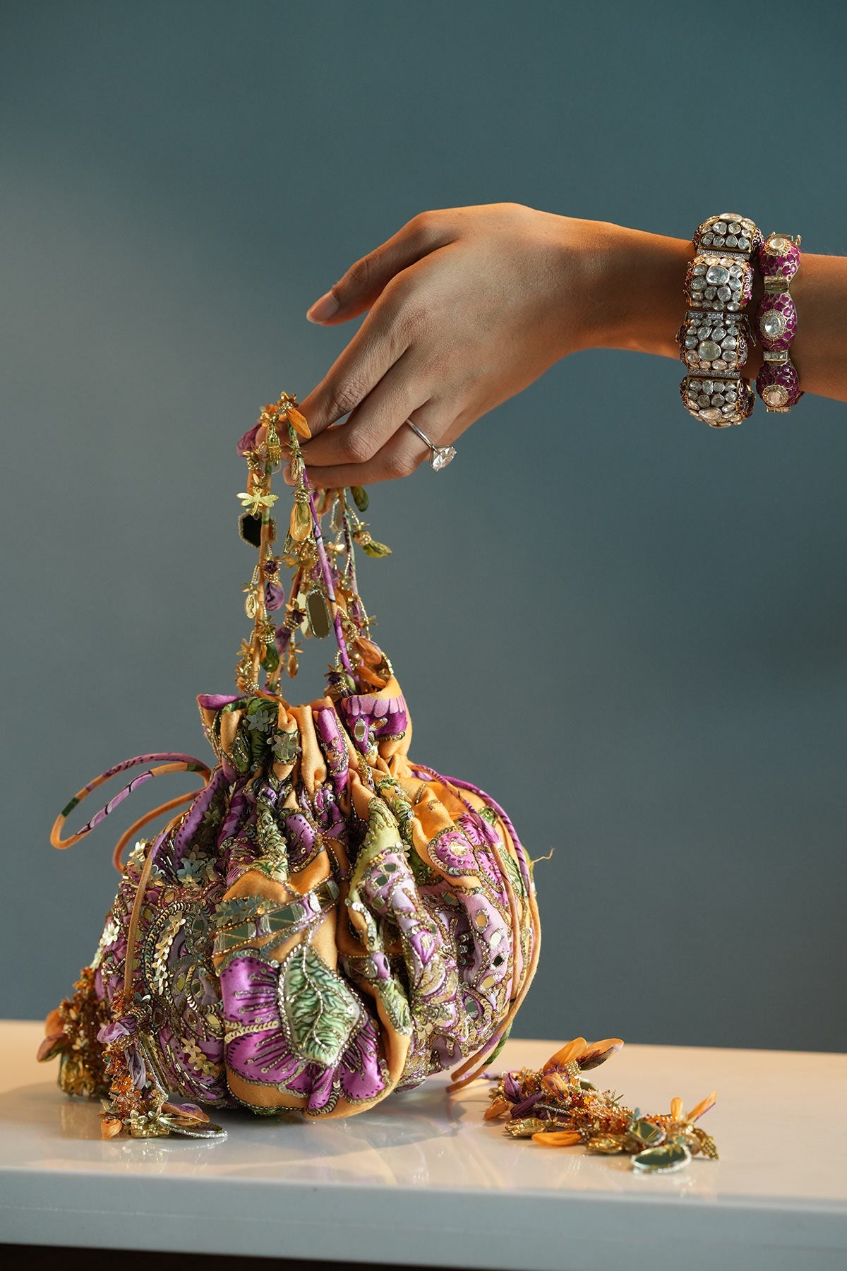 Kesar Embroidered Potli