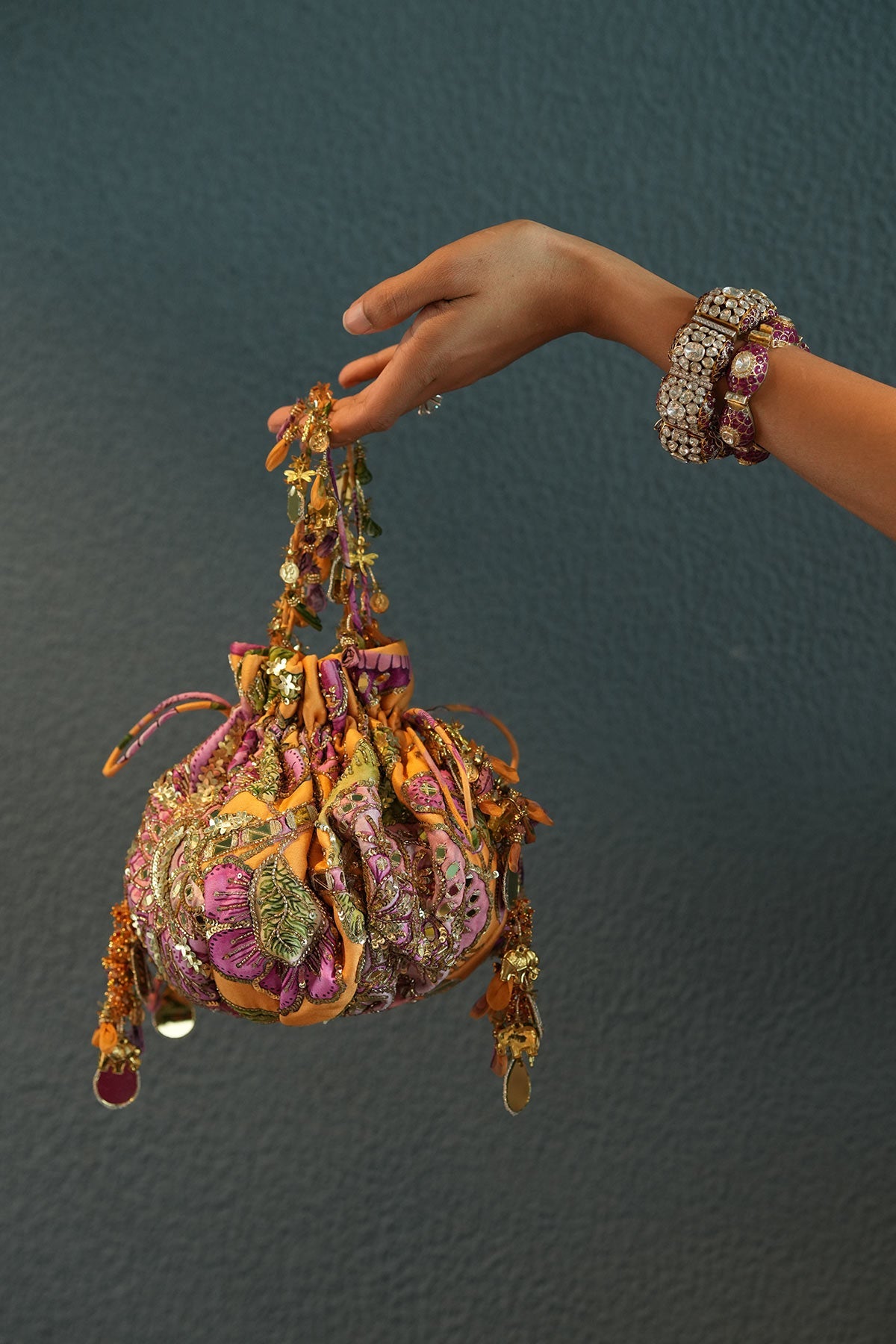 Kesar Embroidered Potli