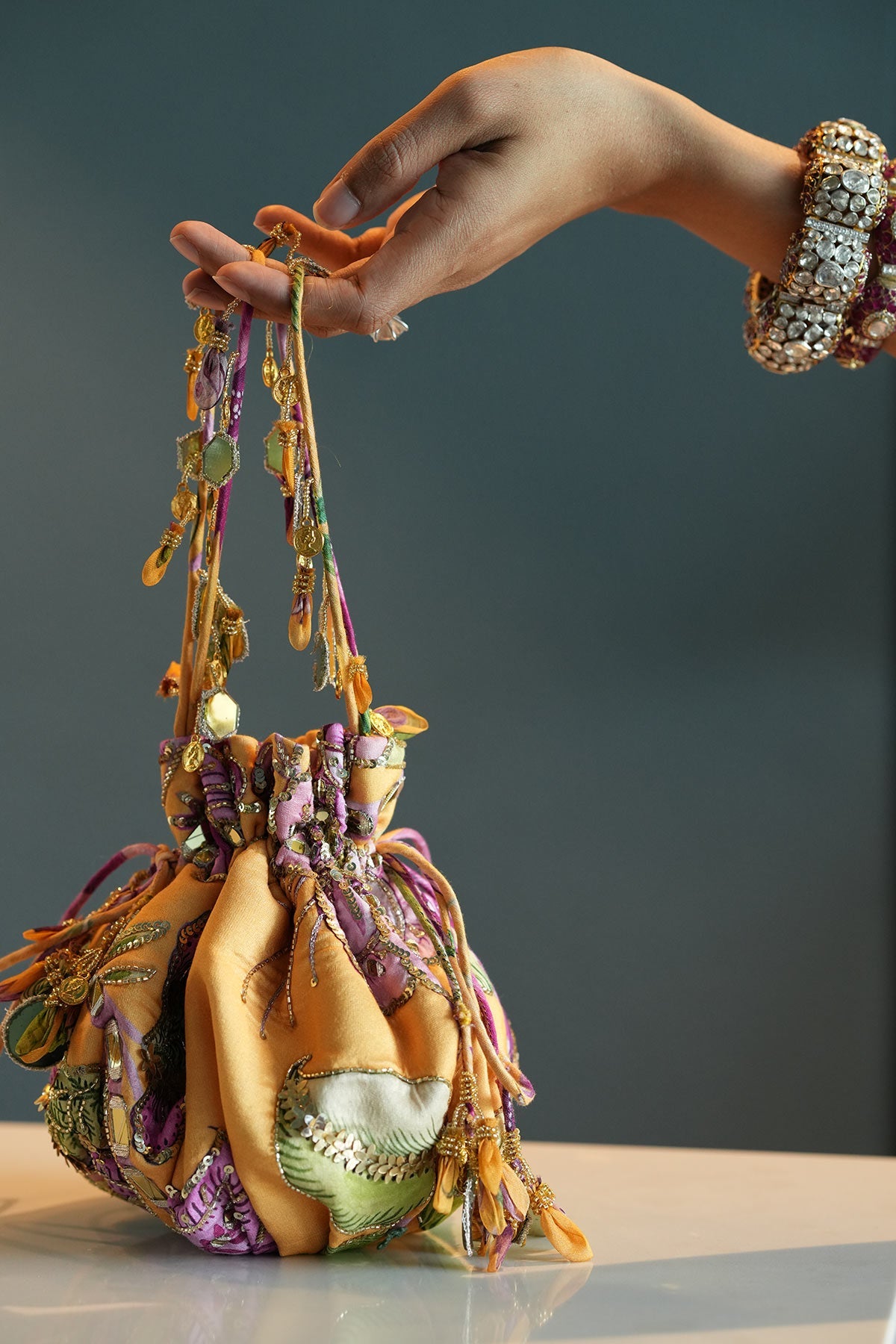 Kesar Embroidered Potli