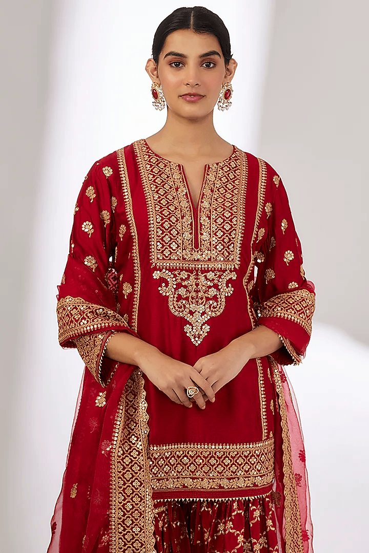 Marigold Brocade Short Garara Set