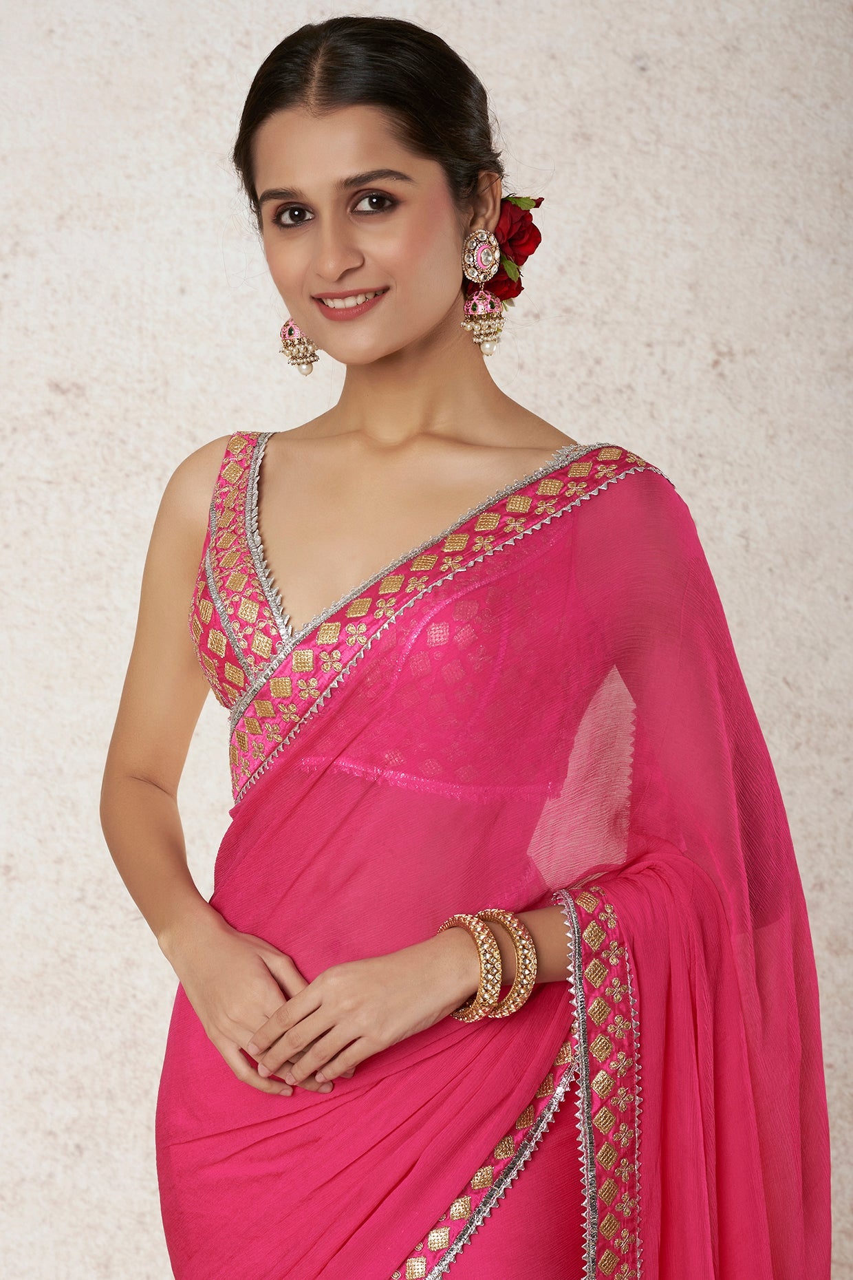Mrunal Thakur In Anupa Saree Set
