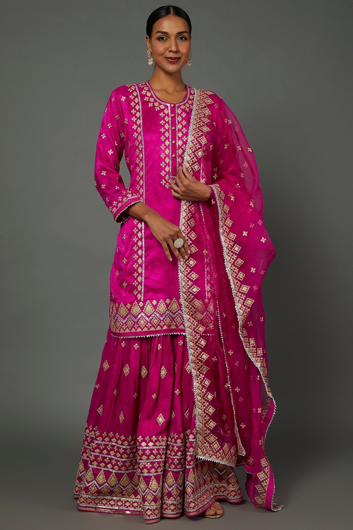 Shiddat Sharara Set Rani Pink