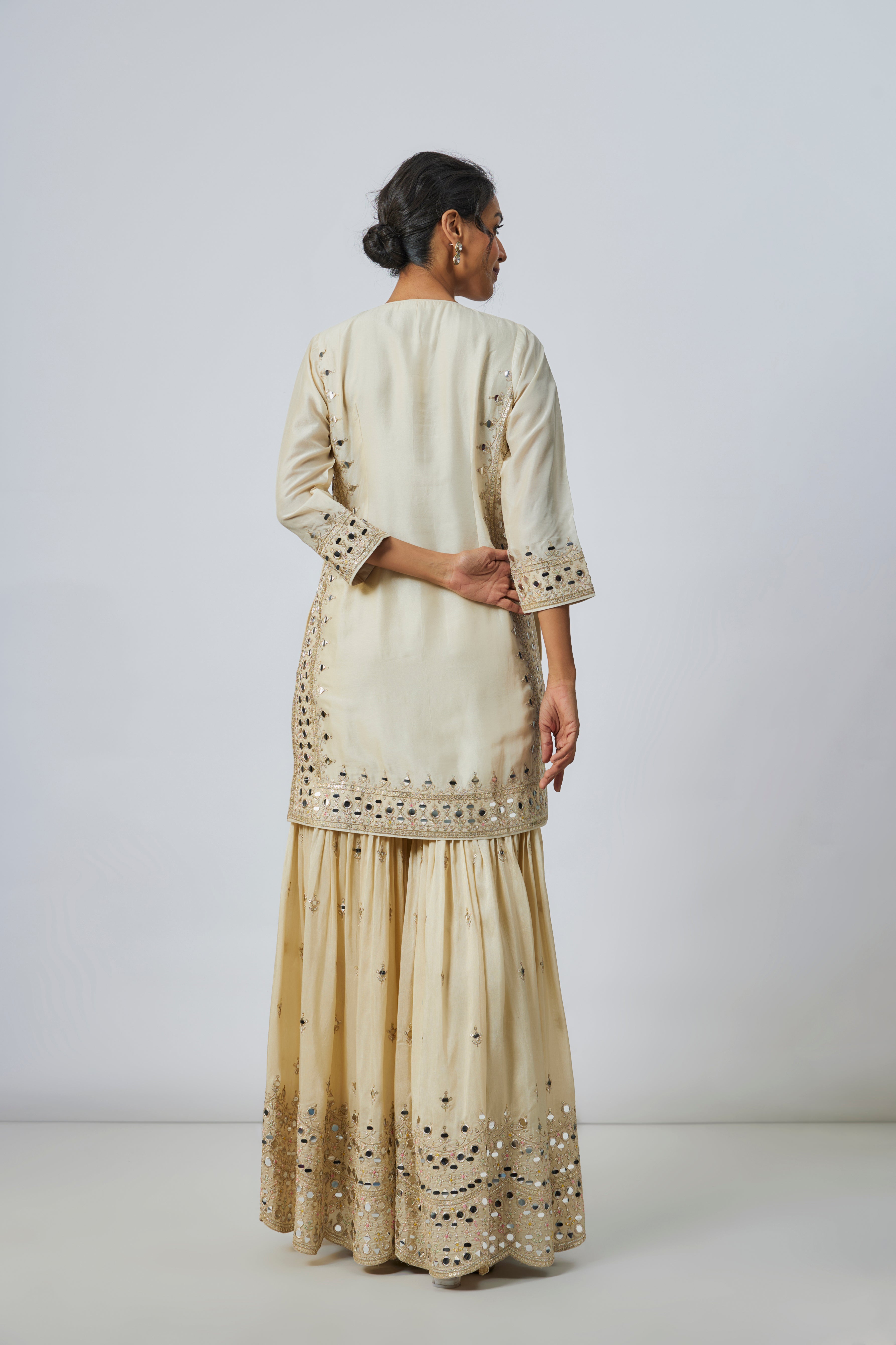 Pariza Sharara Set Ivory