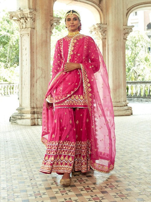 Shiddat Sharara Set Rani Pink