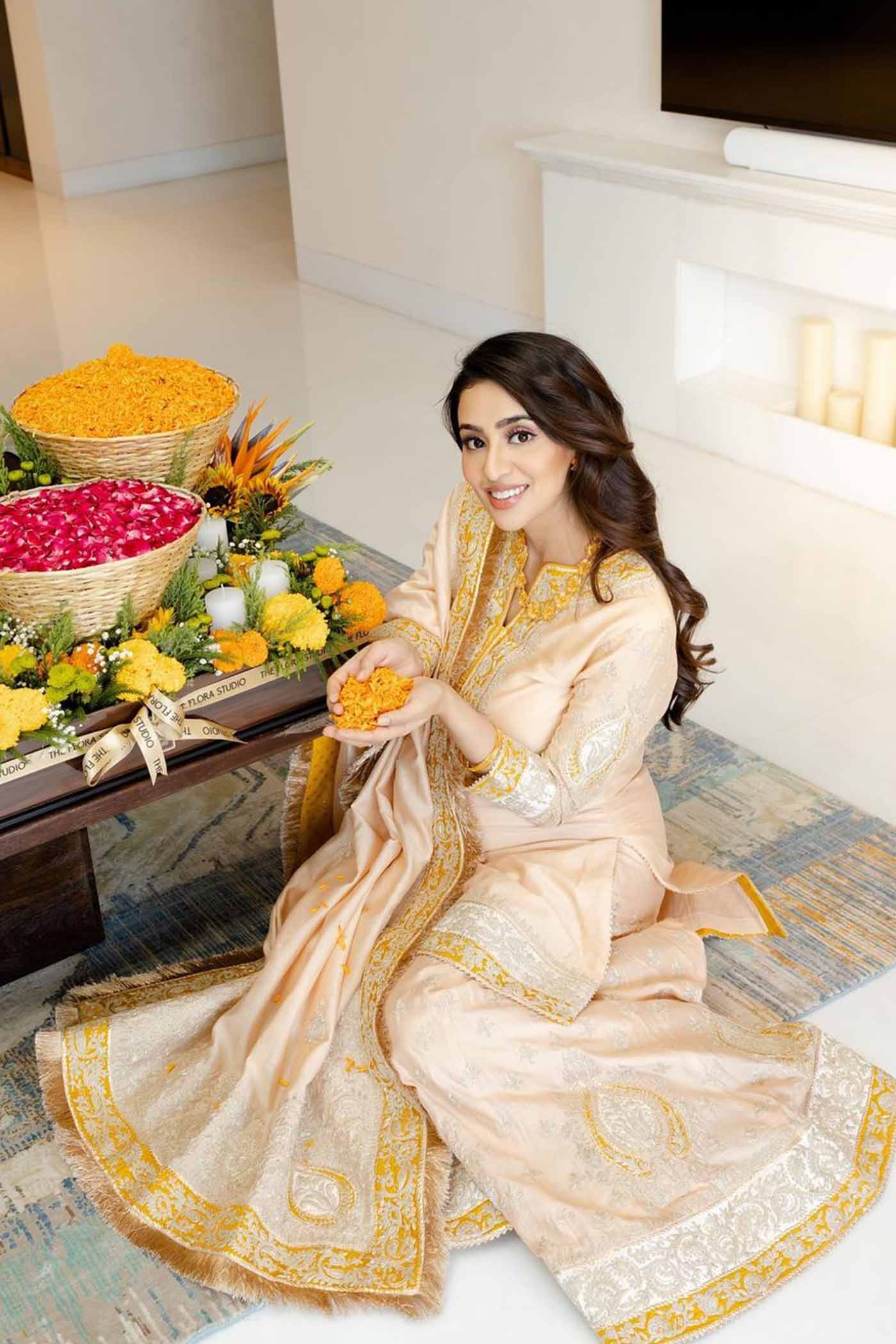 Muskan Sethi In Raina - Rosepink Short Kurta With Sharara And Odhni