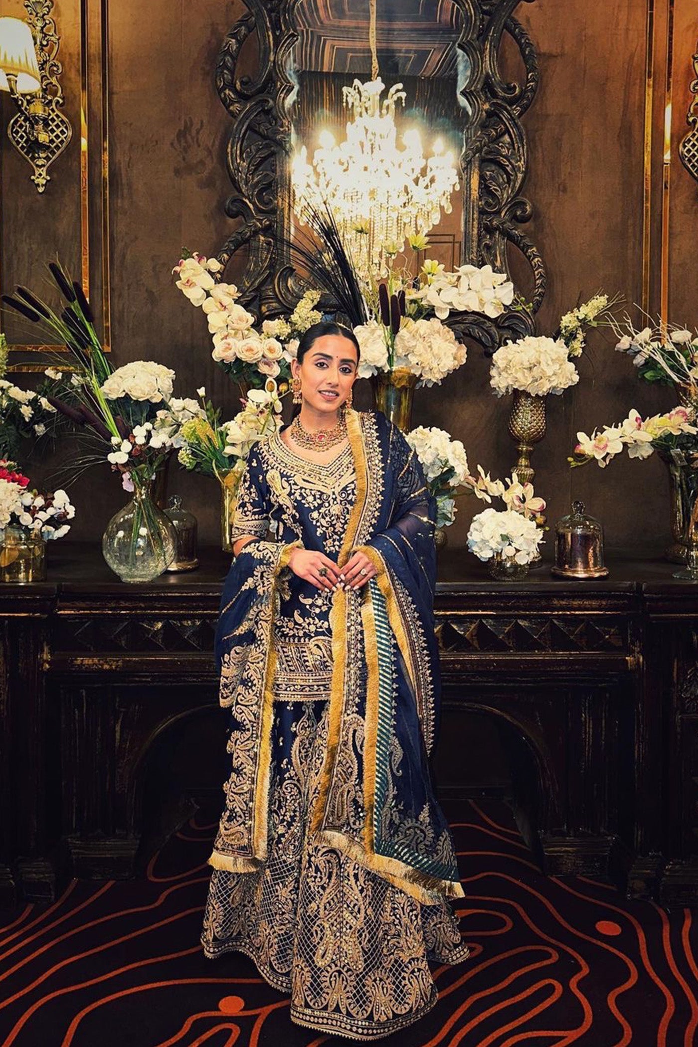 Upasana Ghai In Aafiya - Deep Blue Sharara