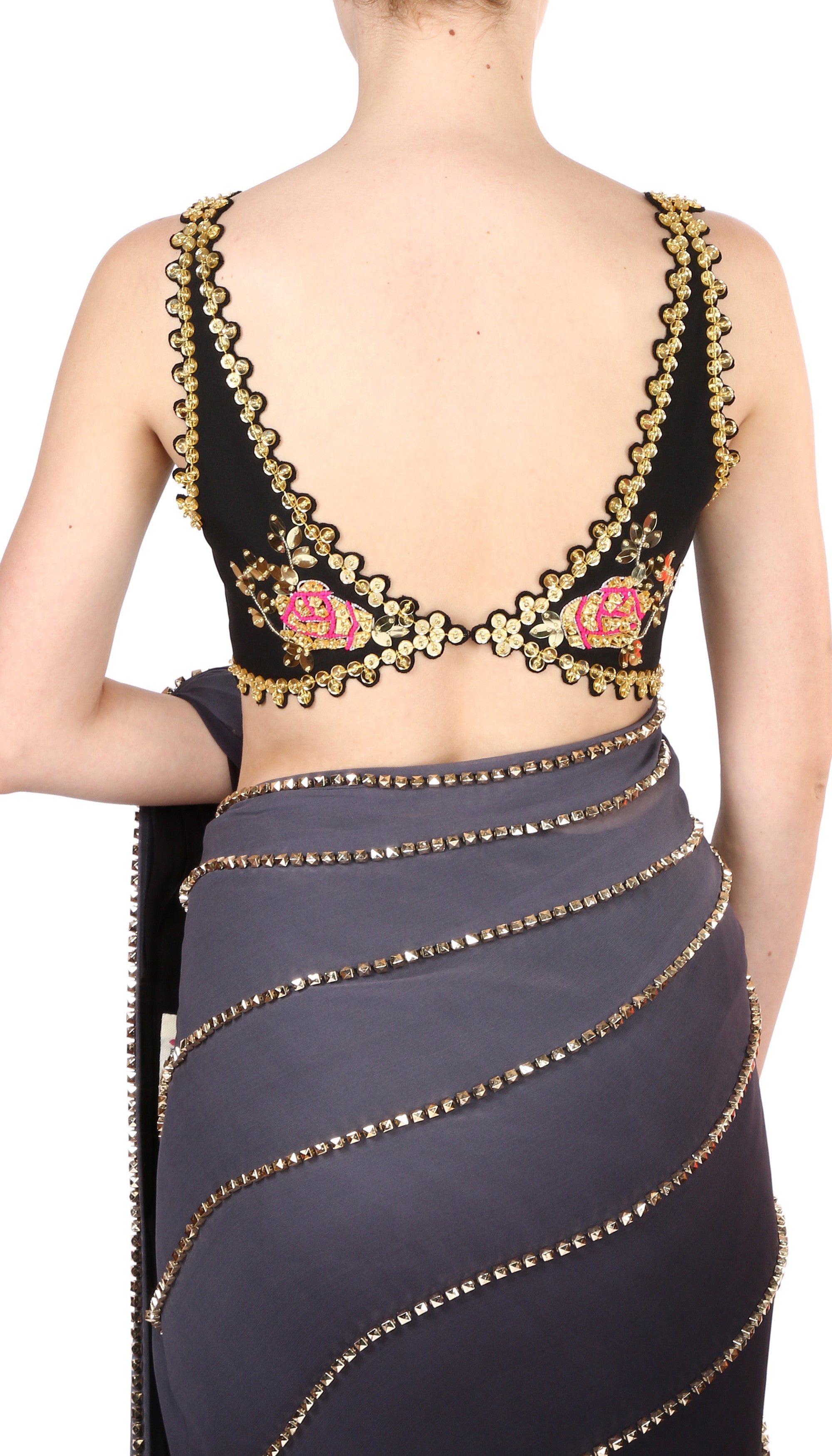 Juhi Godambe In Black Pre-Stitched Embellished Saree Set
