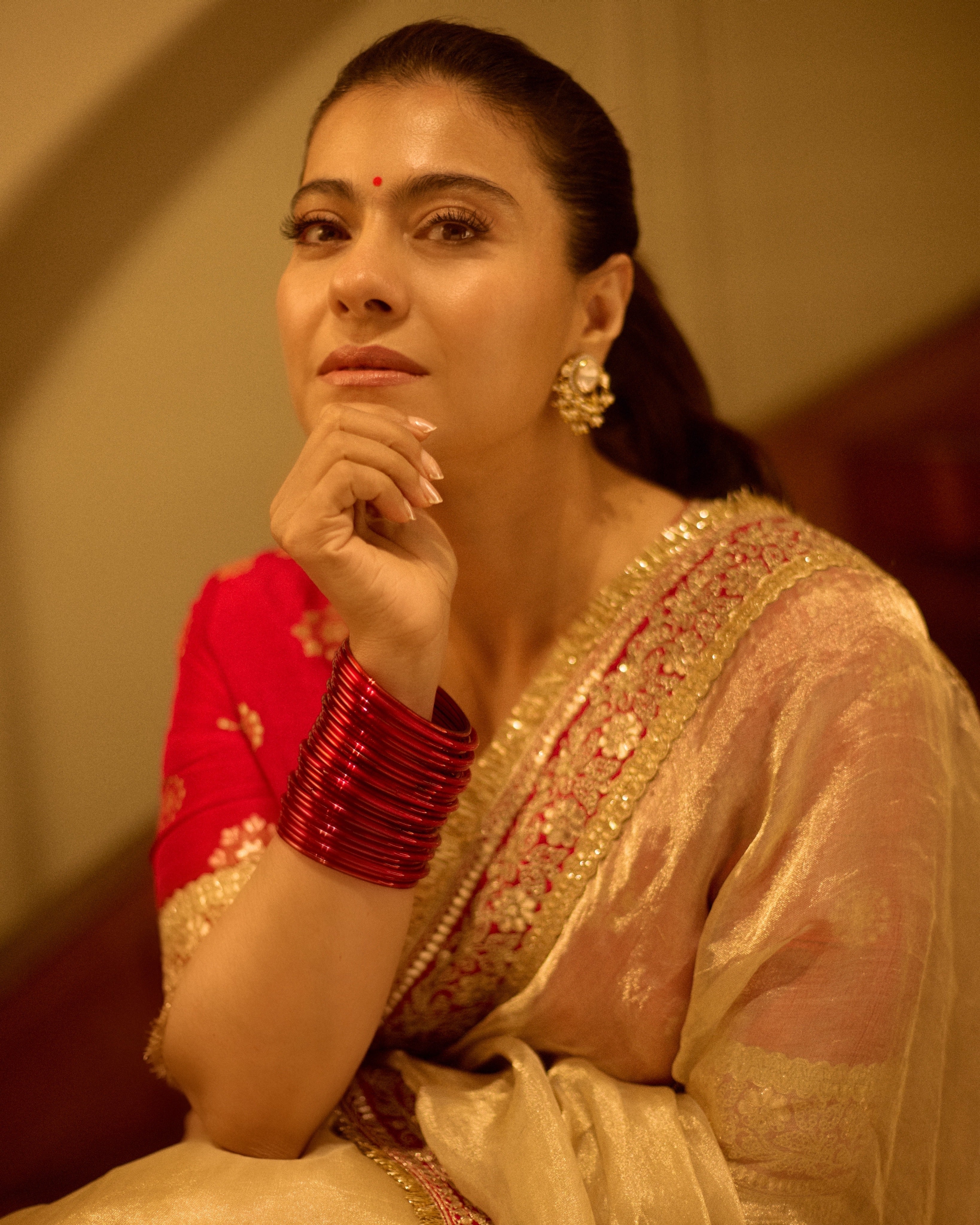 Kajol In Devi Saree Set