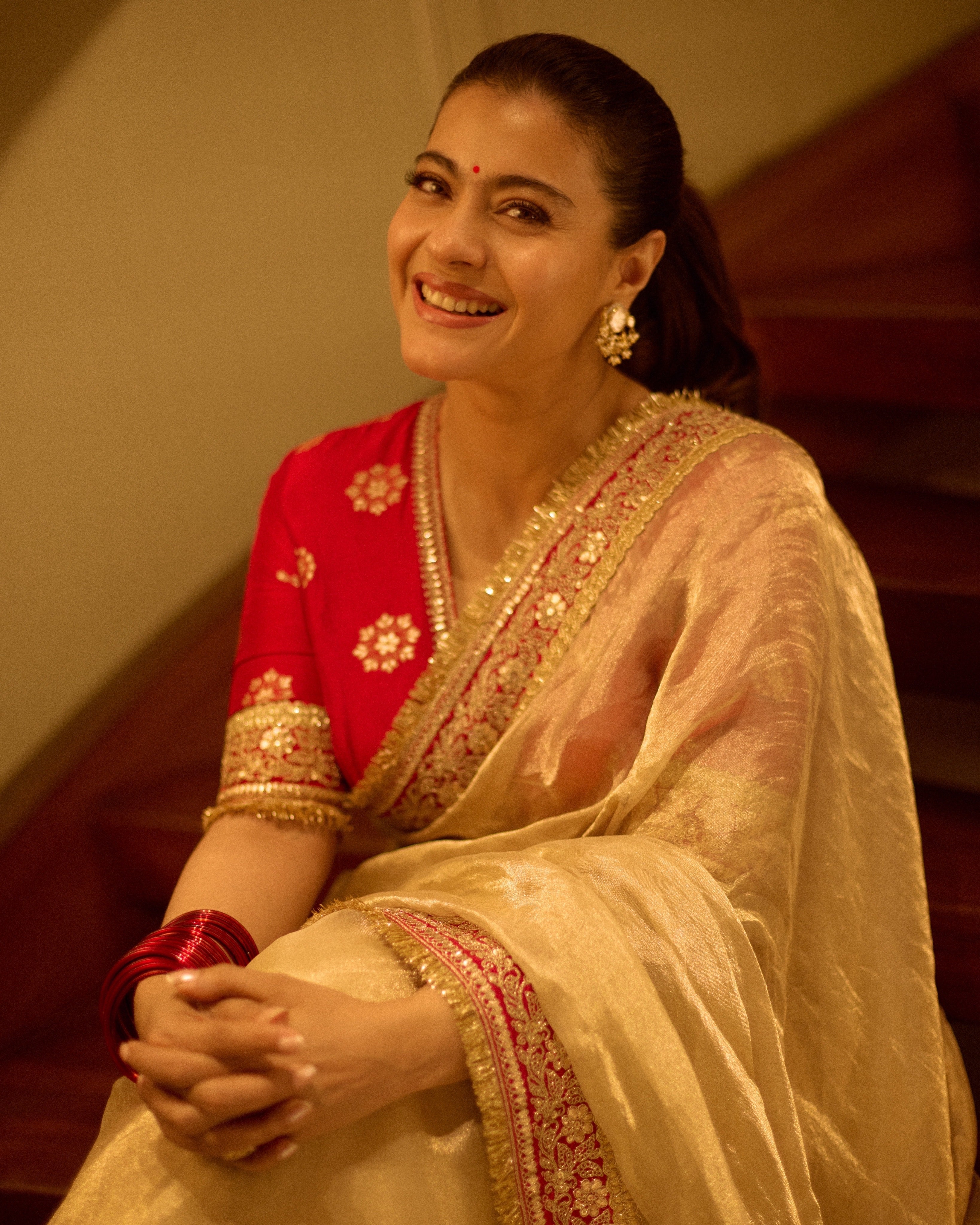 Kajol In Devi Saree Set