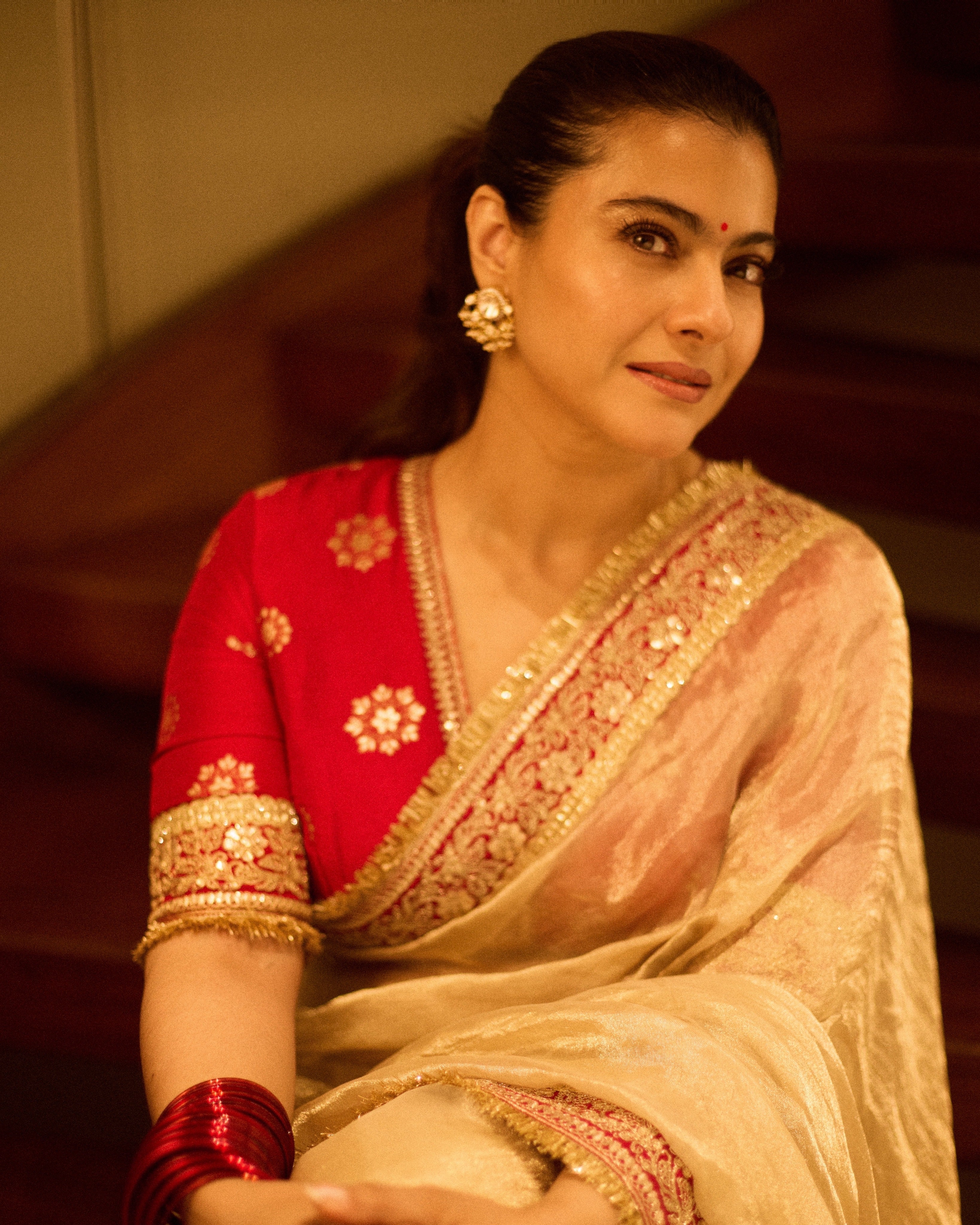 Kajol In Devi Saree Set