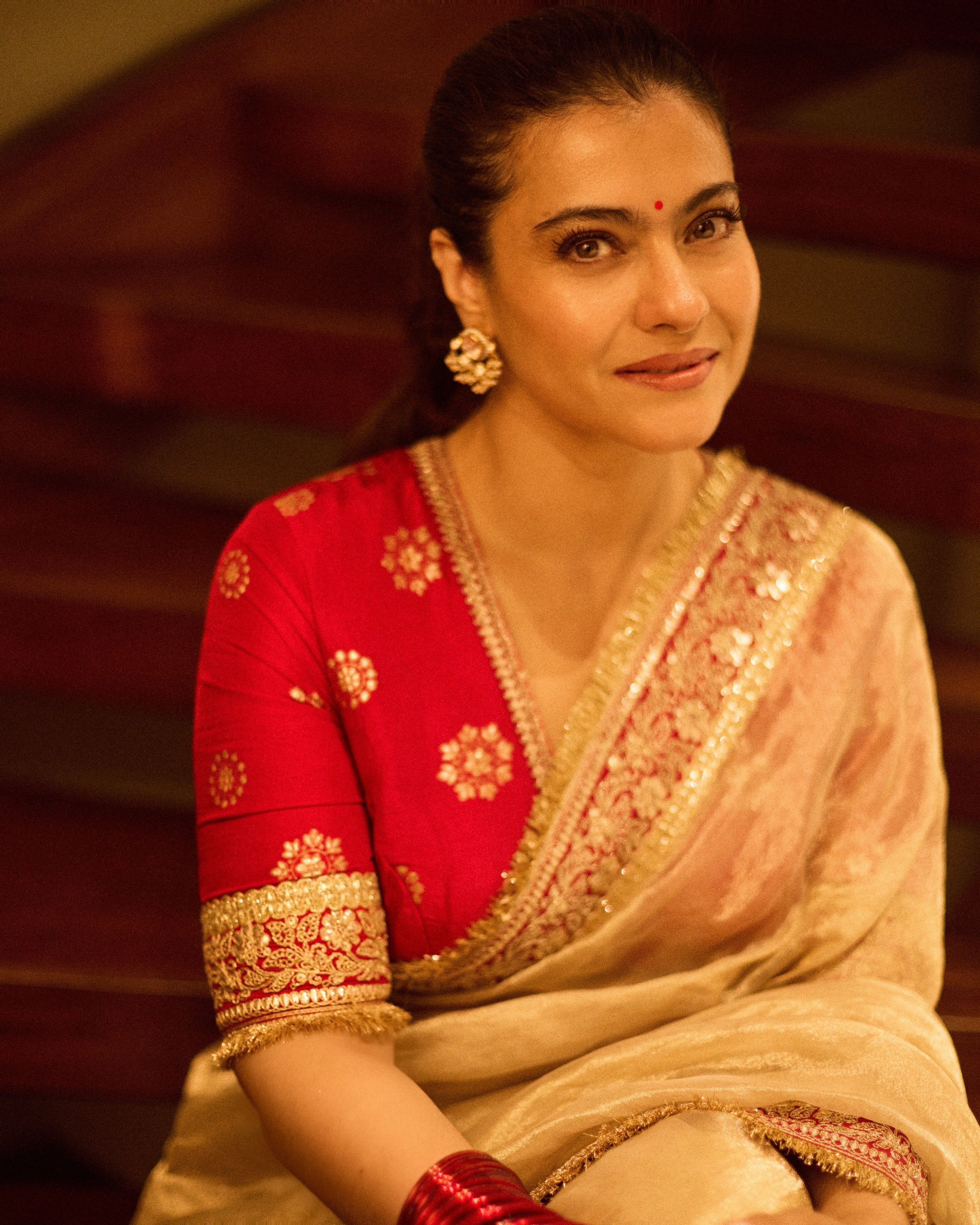 Kajol In Devi Saree Set
