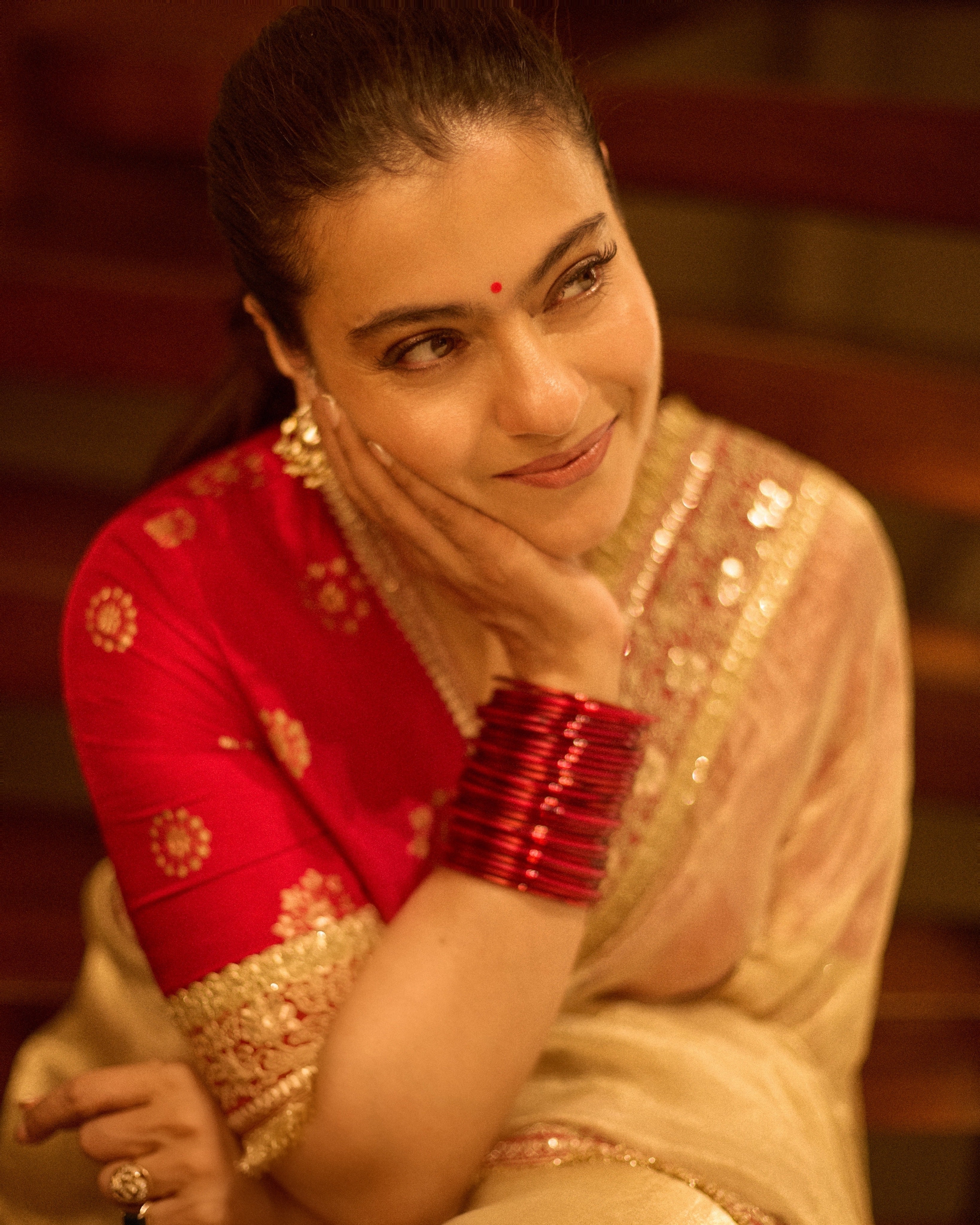 Kajol In Devi Saree Set
