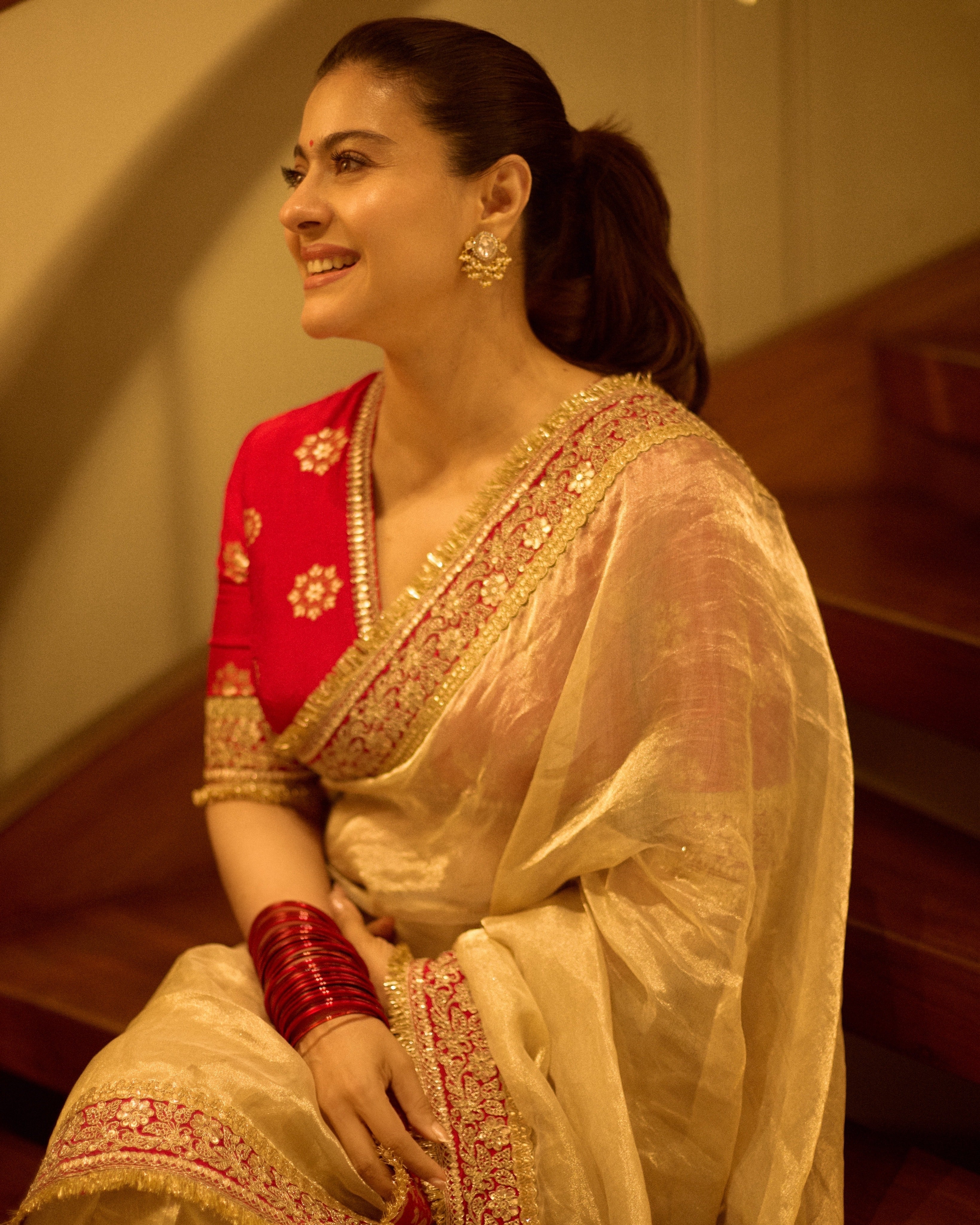 Kajol In Devi Saree Set