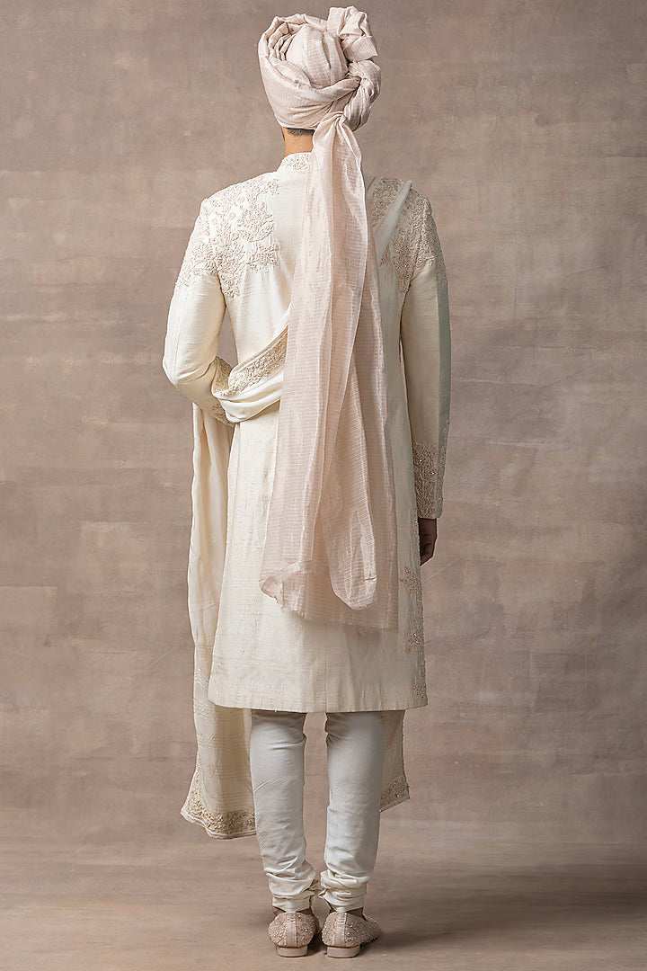 Grey Sherwani With Placement Work
