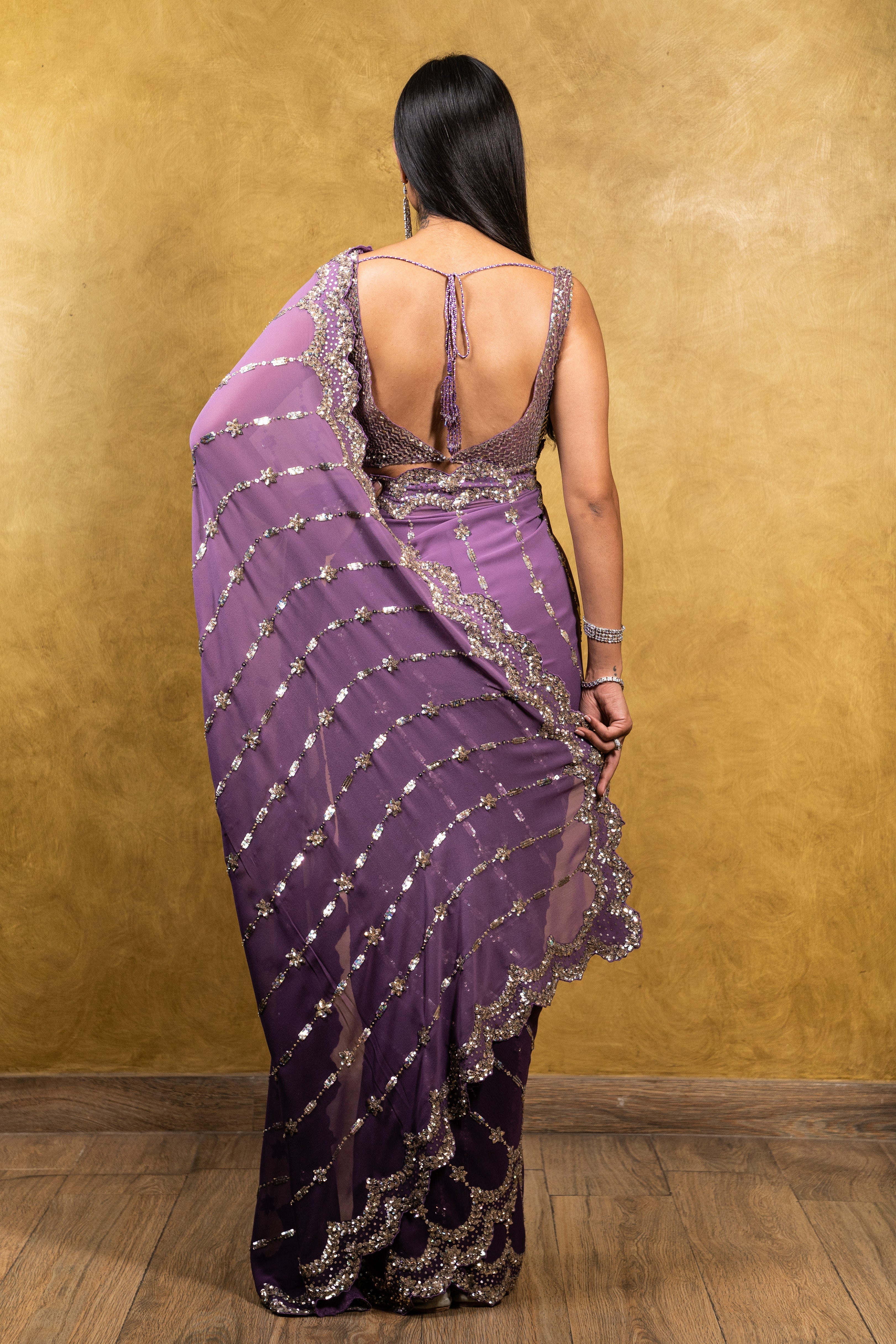 Mauve Georgette Saree