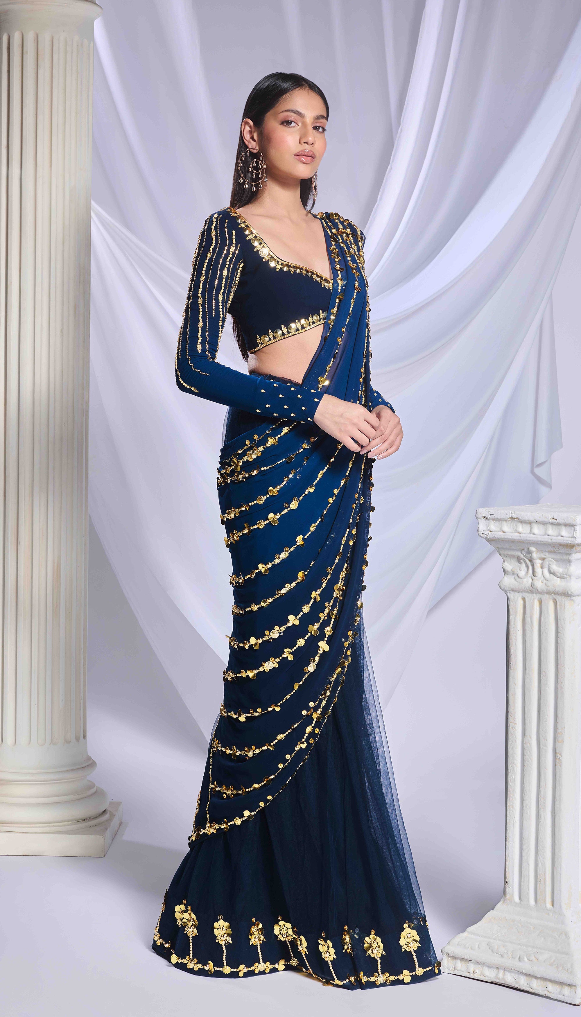 Midnight Marina Saree Set