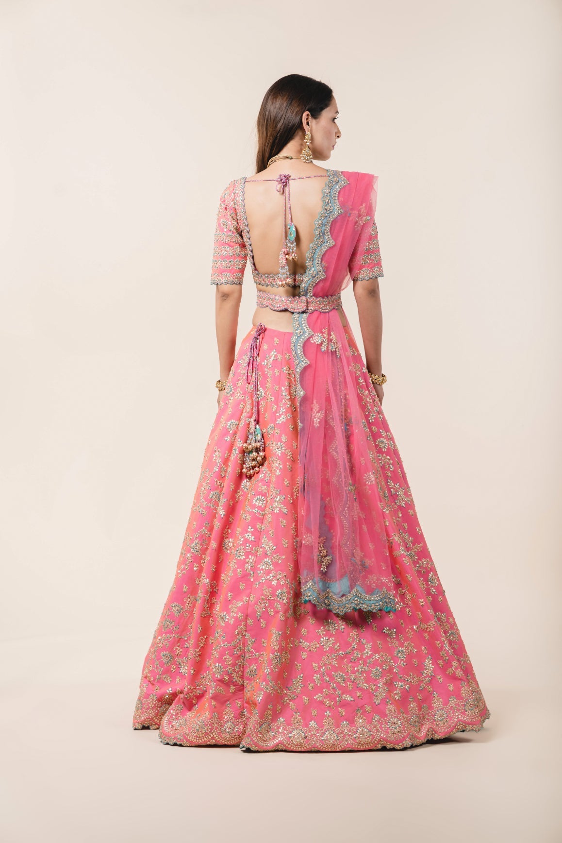 Candy Pink Taffeta Lehenga Choli