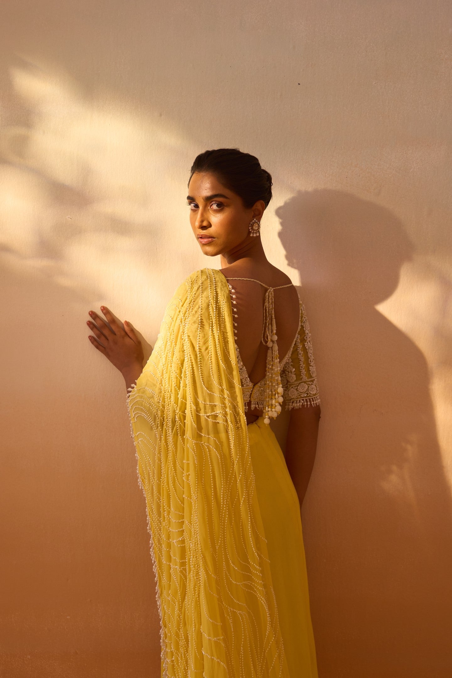 Yellow Georgette Saree