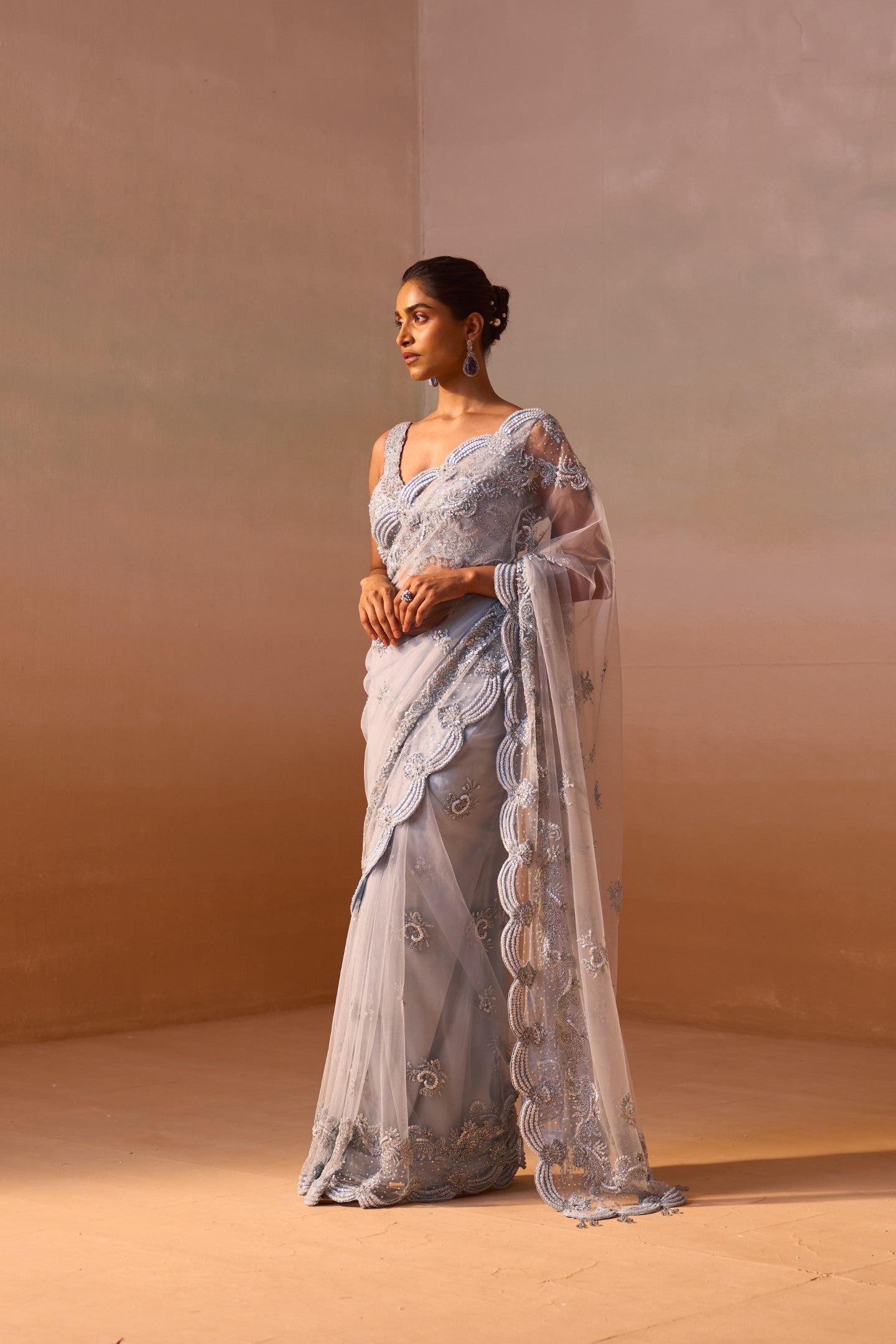 Powder Blue Saree