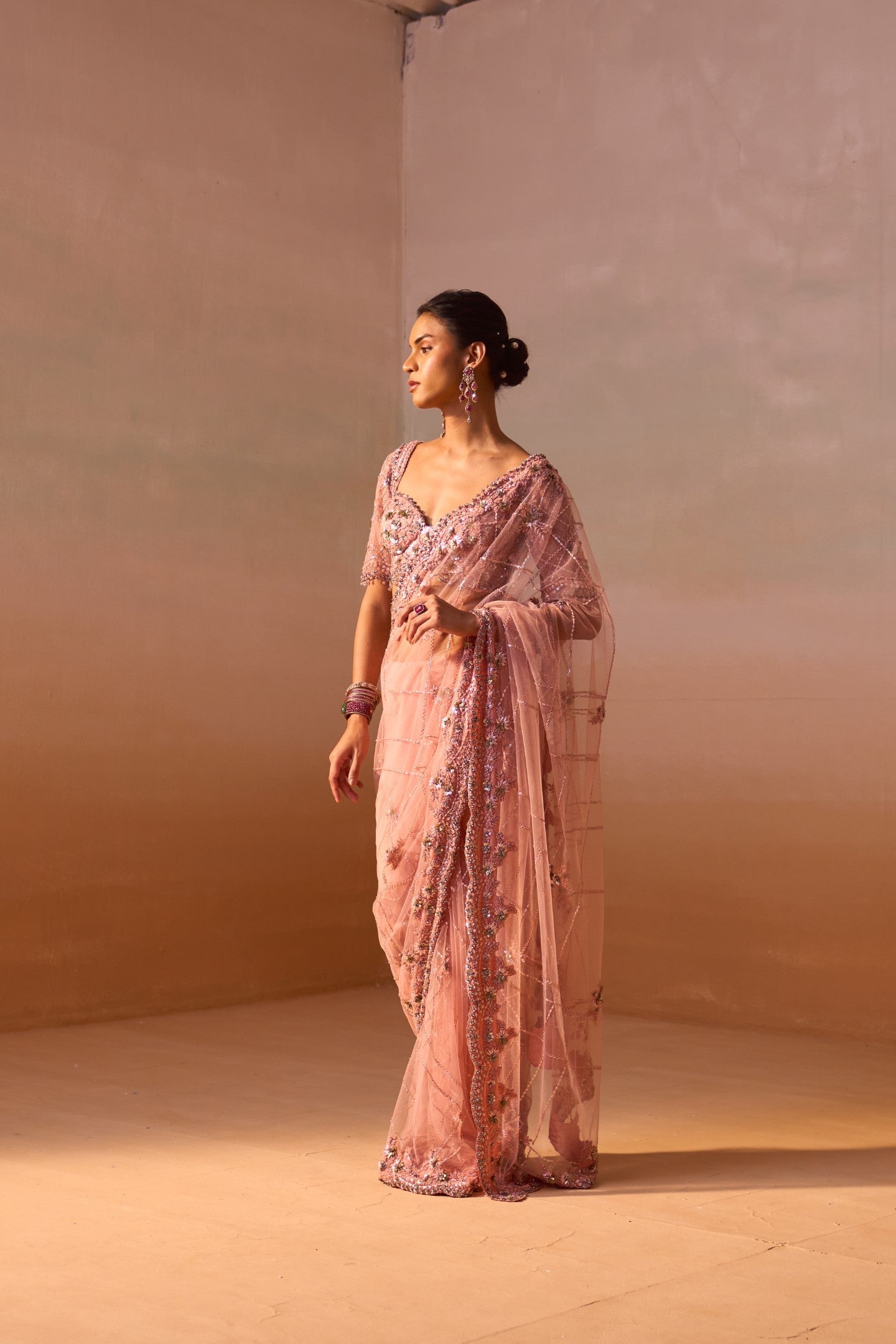 Rose Pink Saree