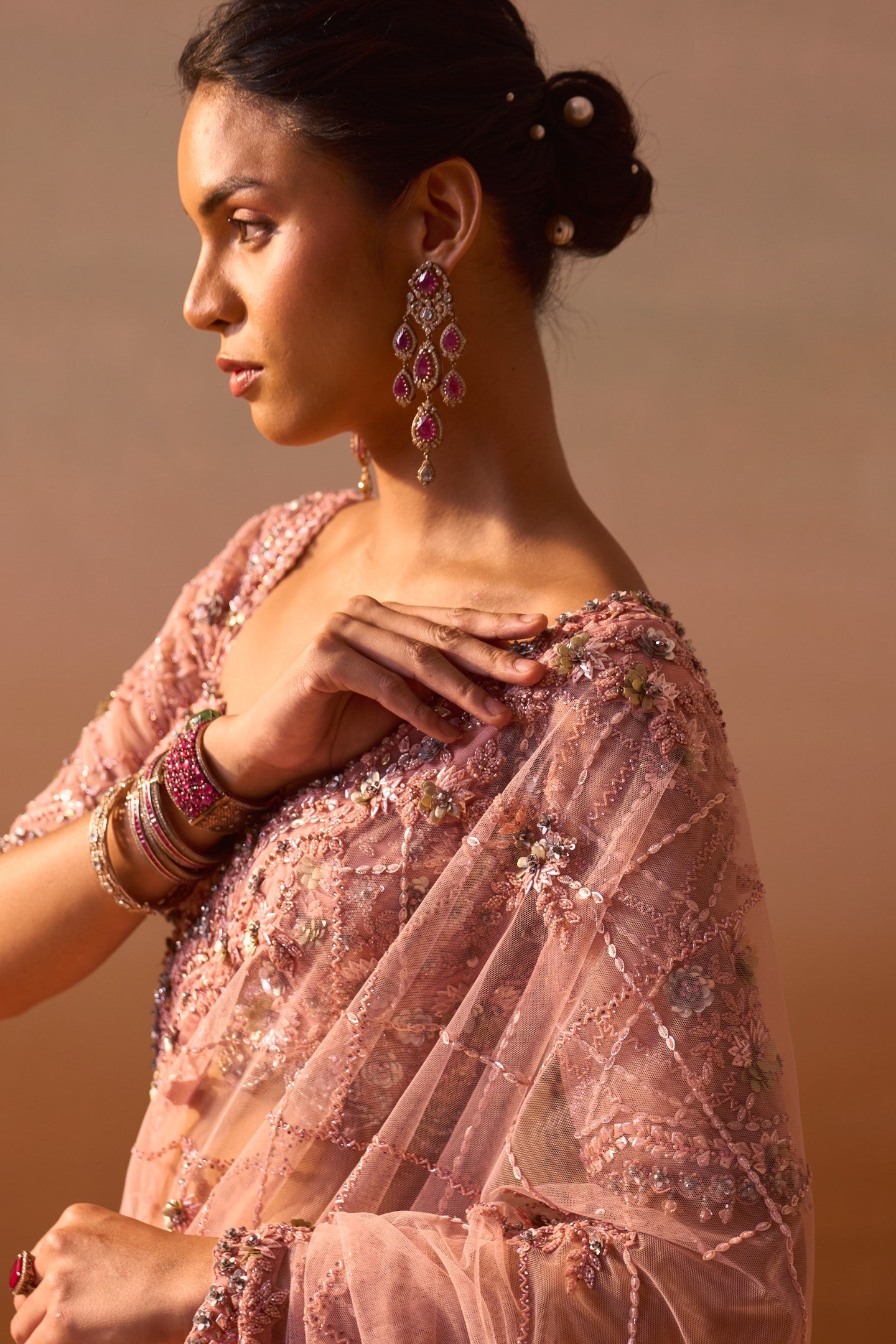 Rose Pink Saree